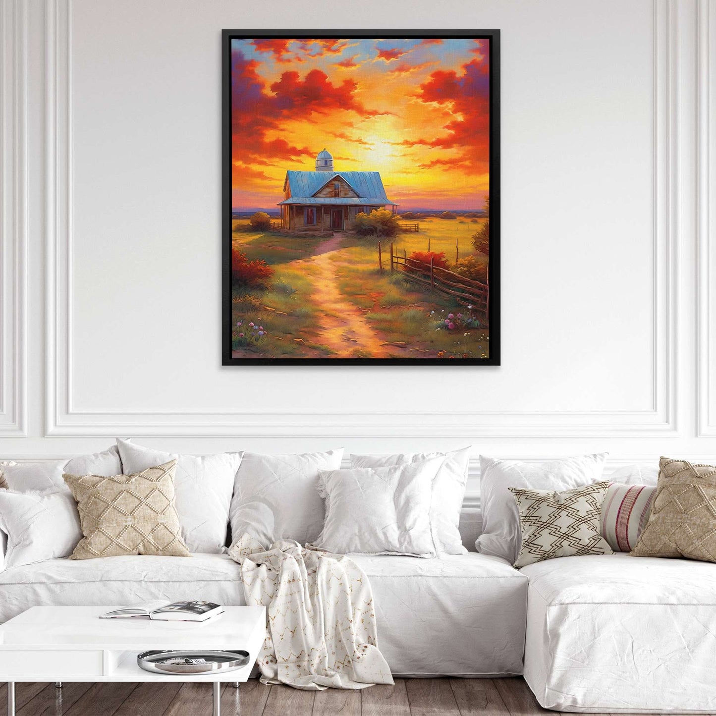 Farmstead Melodies - Red Canvas Wall Art