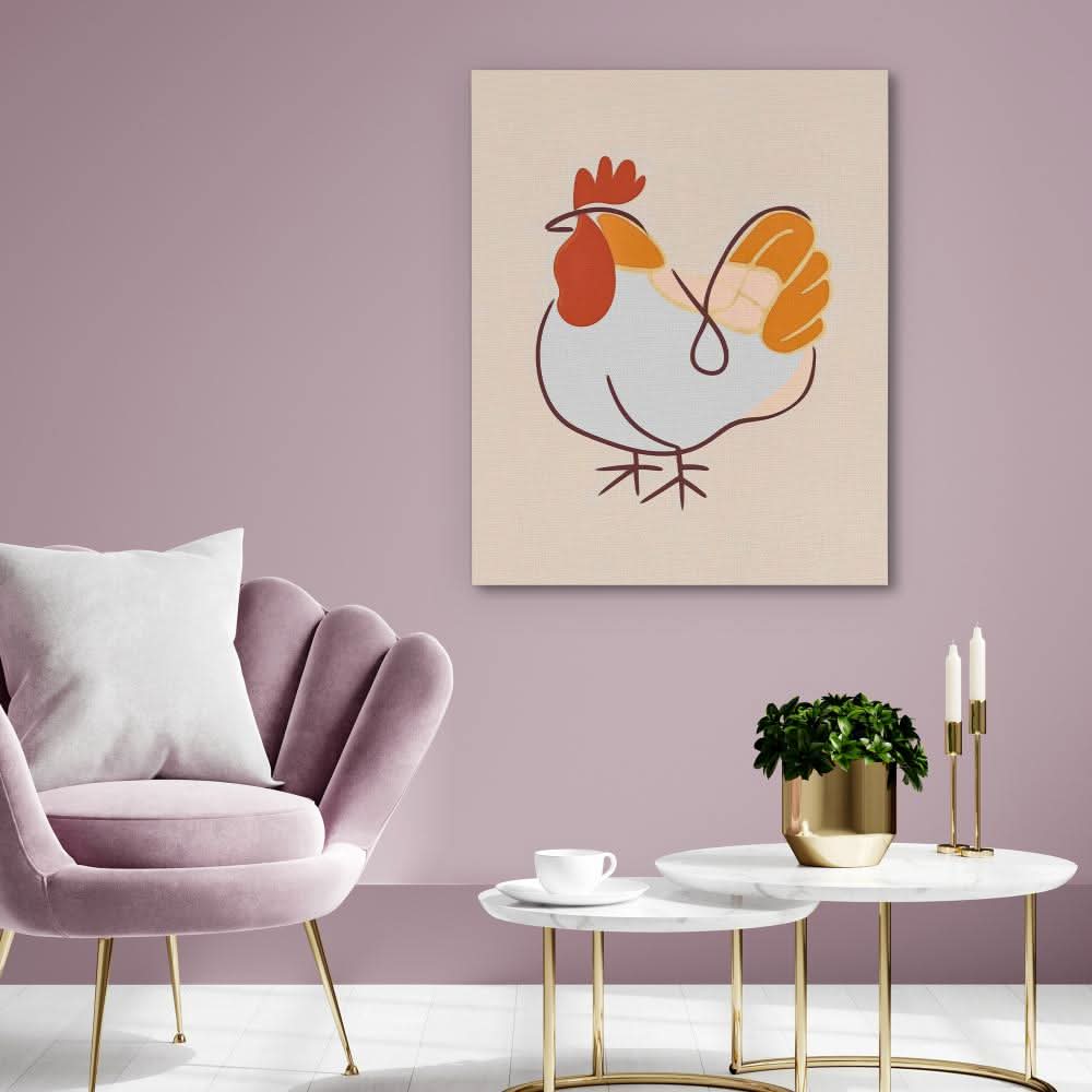 Farmyard Cluck - Earth Tones Canvas Print