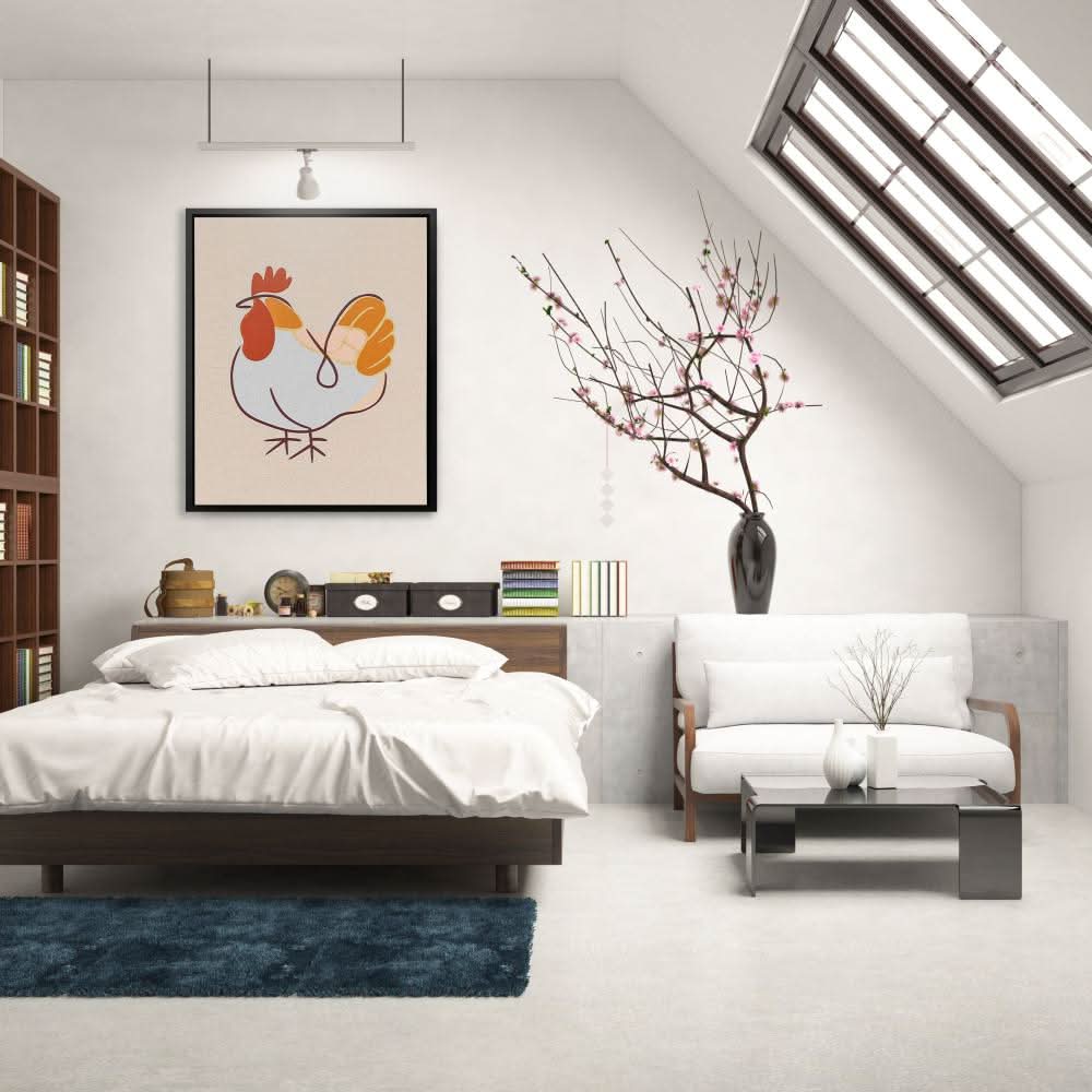 Farmyard Cluck - Earth Tones Wall Art for Kitchen