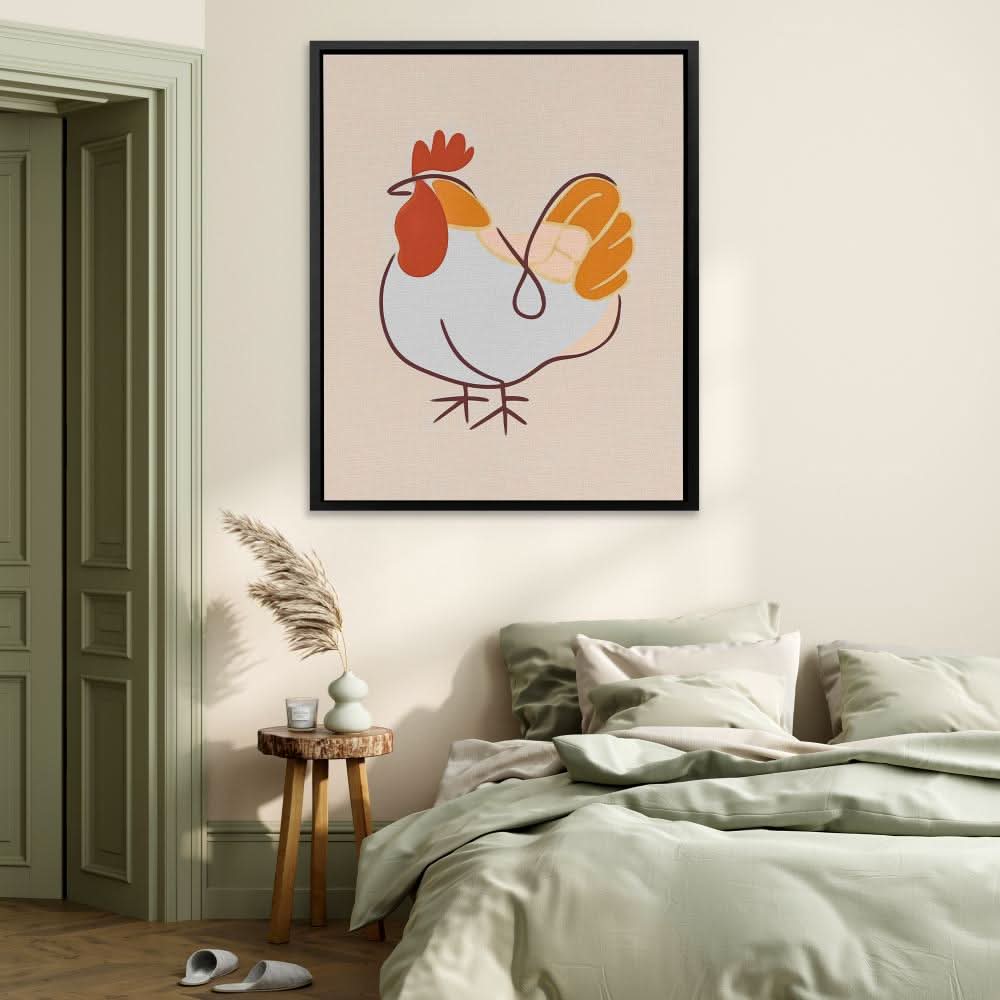 Farmyard Cluck - Country and Farm Wall Art in Black Frame