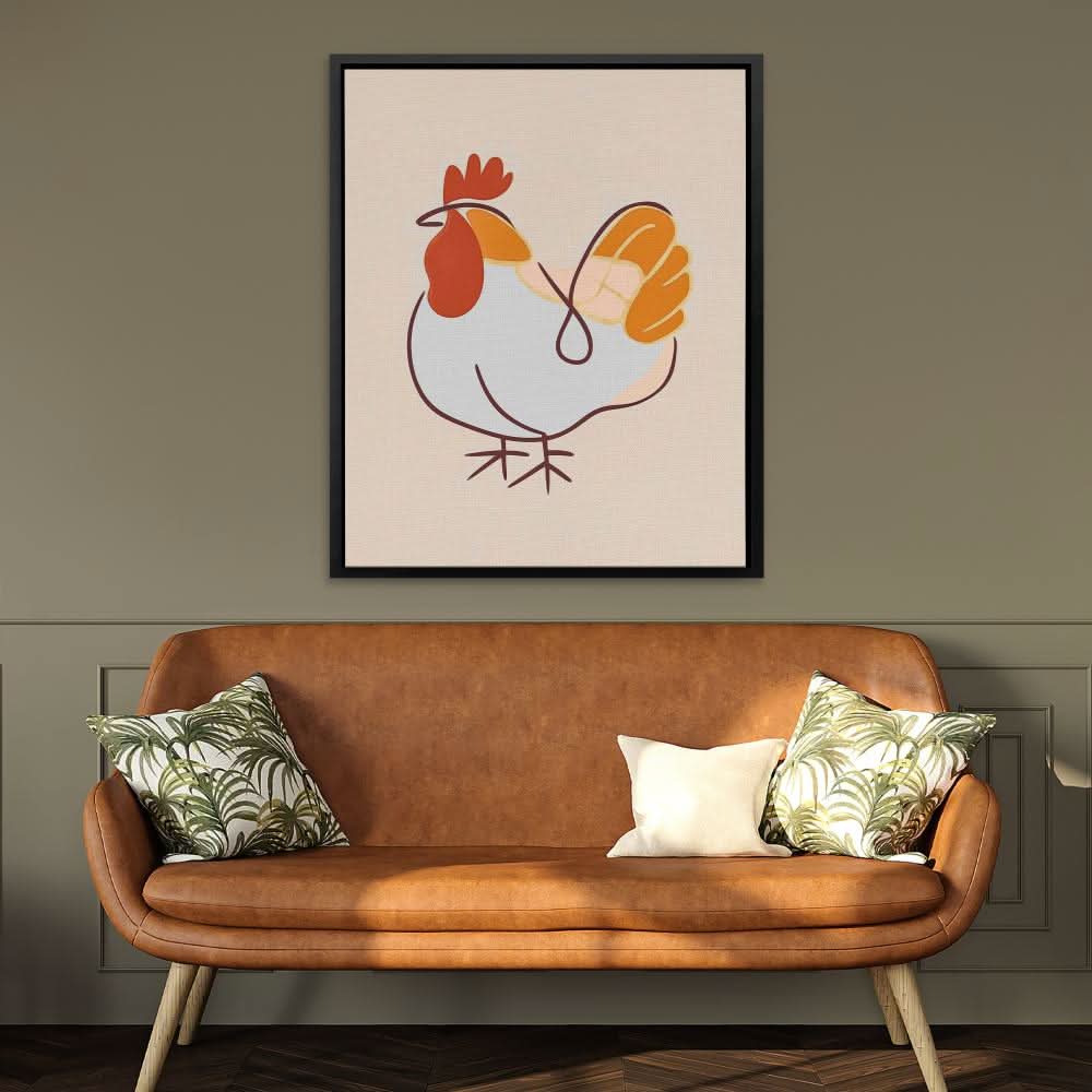 Farmyard Cluck - Large Minimalist Canvas Print