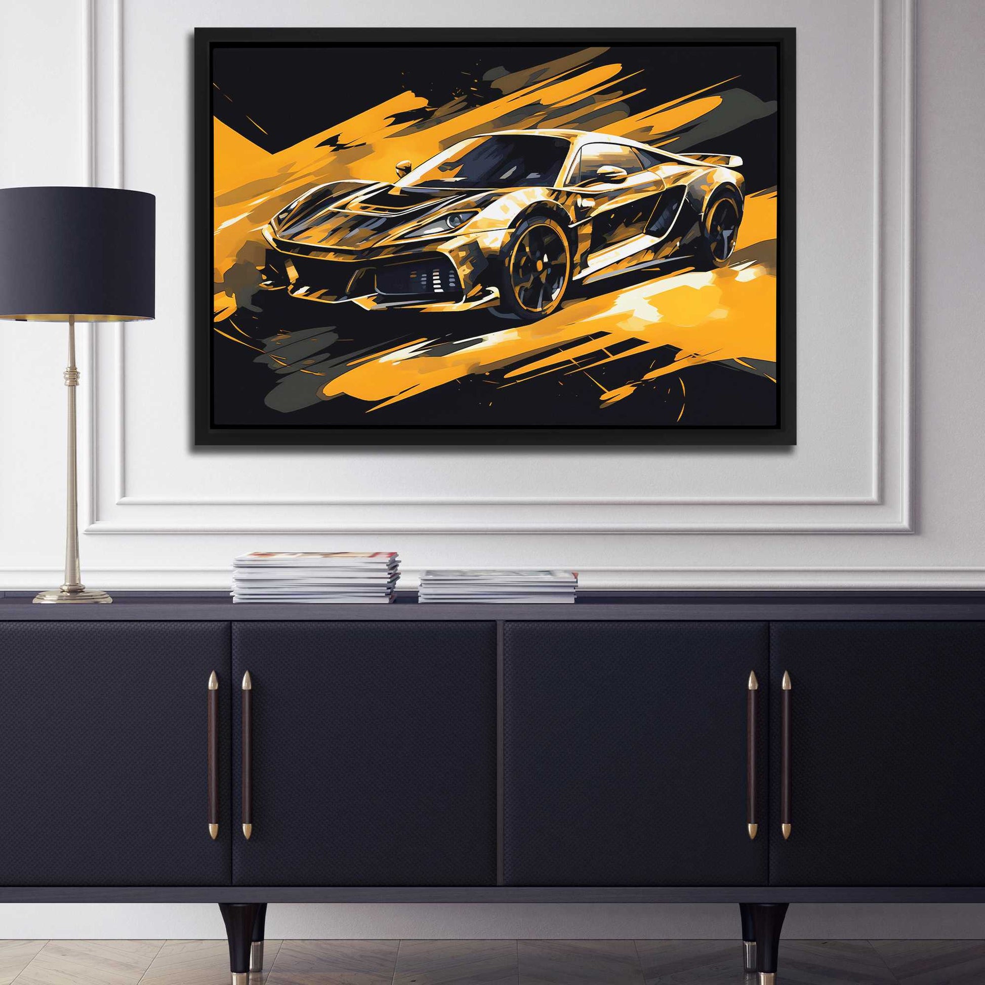 Fast Car - Car Wall Art in Black Frame