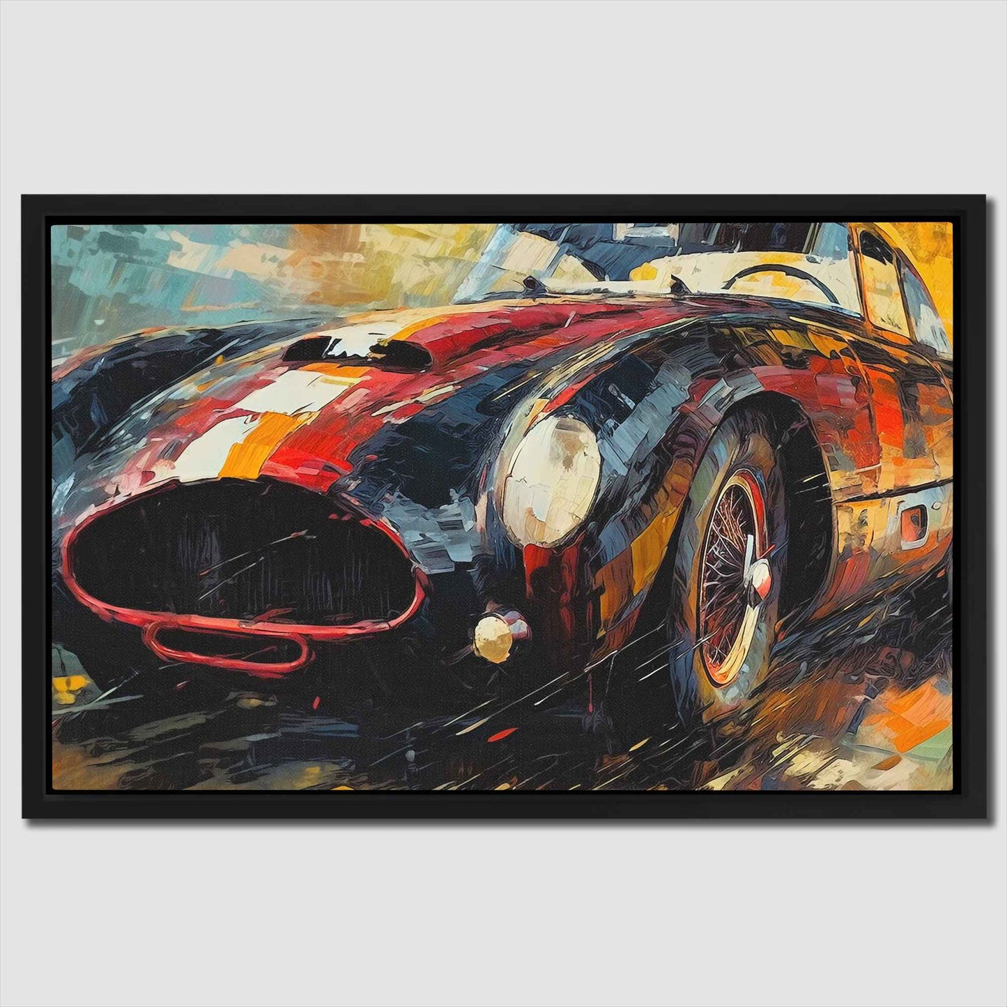 Fast Lane - Abstract Yellow Canvas Wall Art