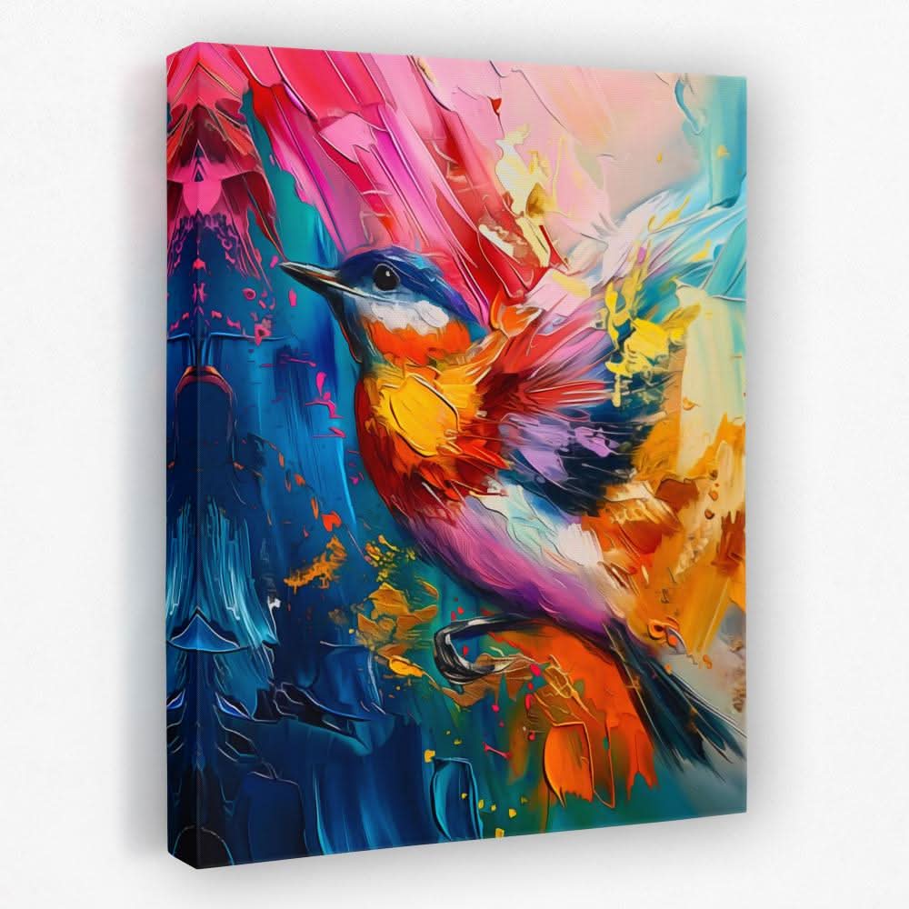 Feathered Fanfare - Animals Canvas Wall Art