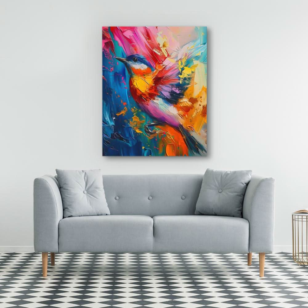 Feathered Fanfare - Animals Art for Bathroom