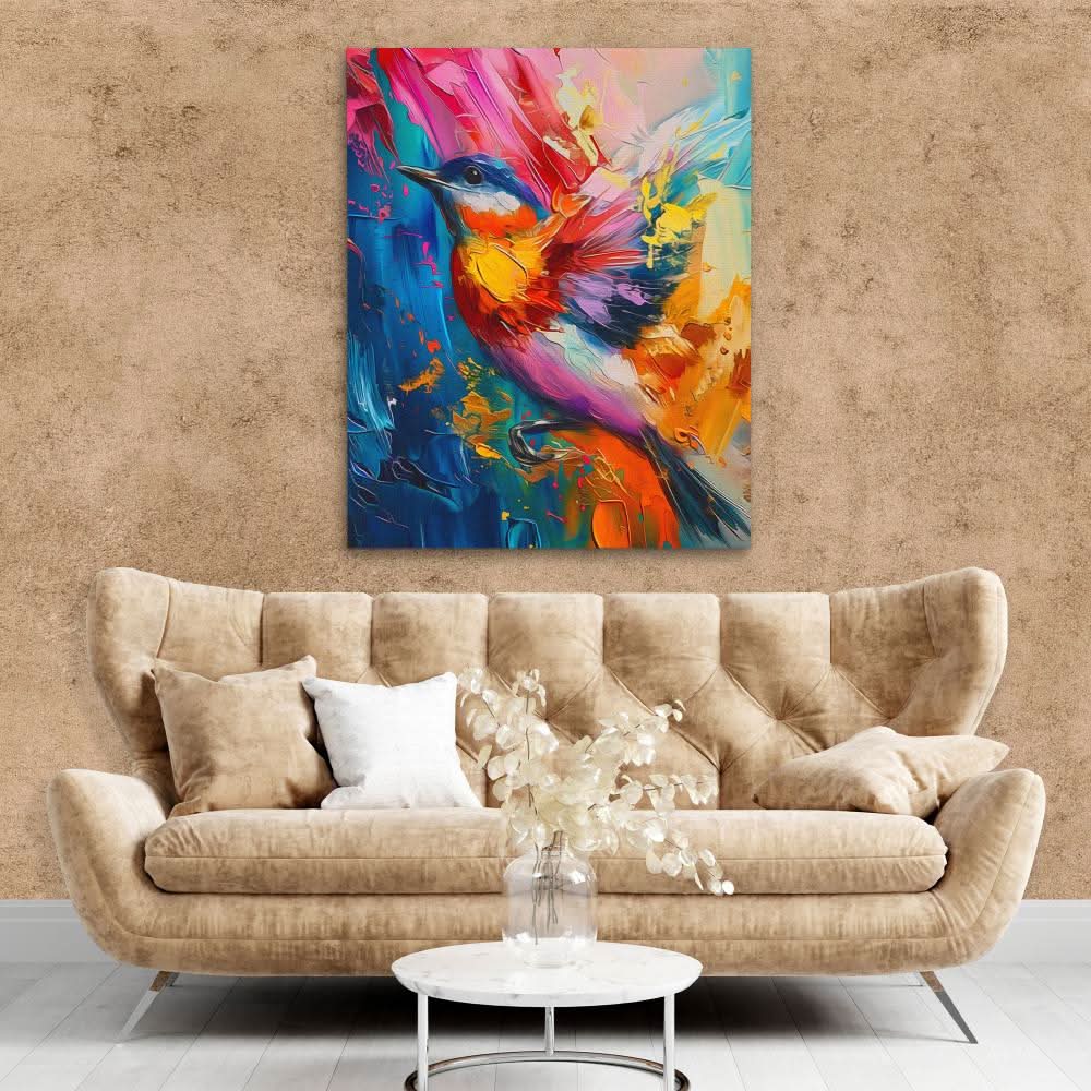 Feathered Fanfare - Large Canvas Print