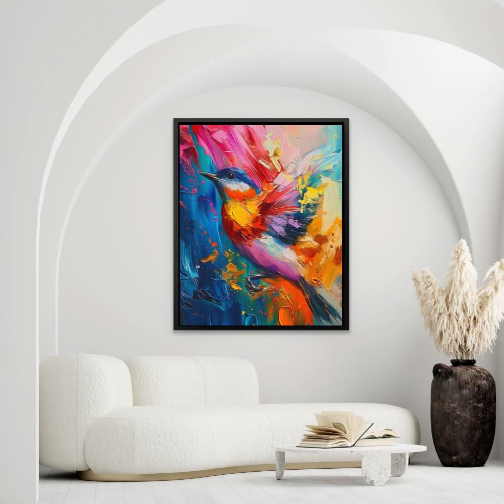 Feathered Fanfare - Blue Bird Canvas Print