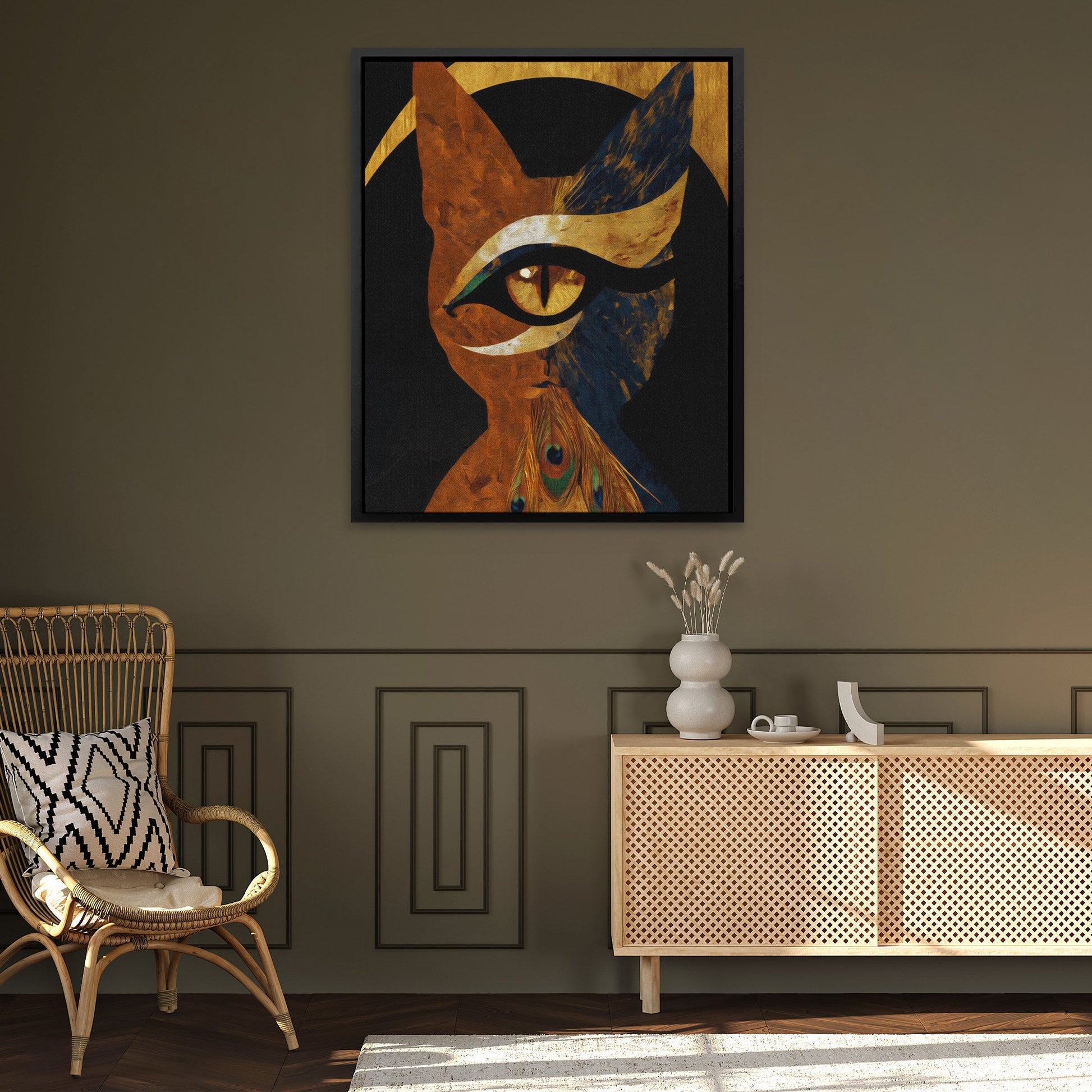Feathered Feline Oracle - Luxury Wall Art