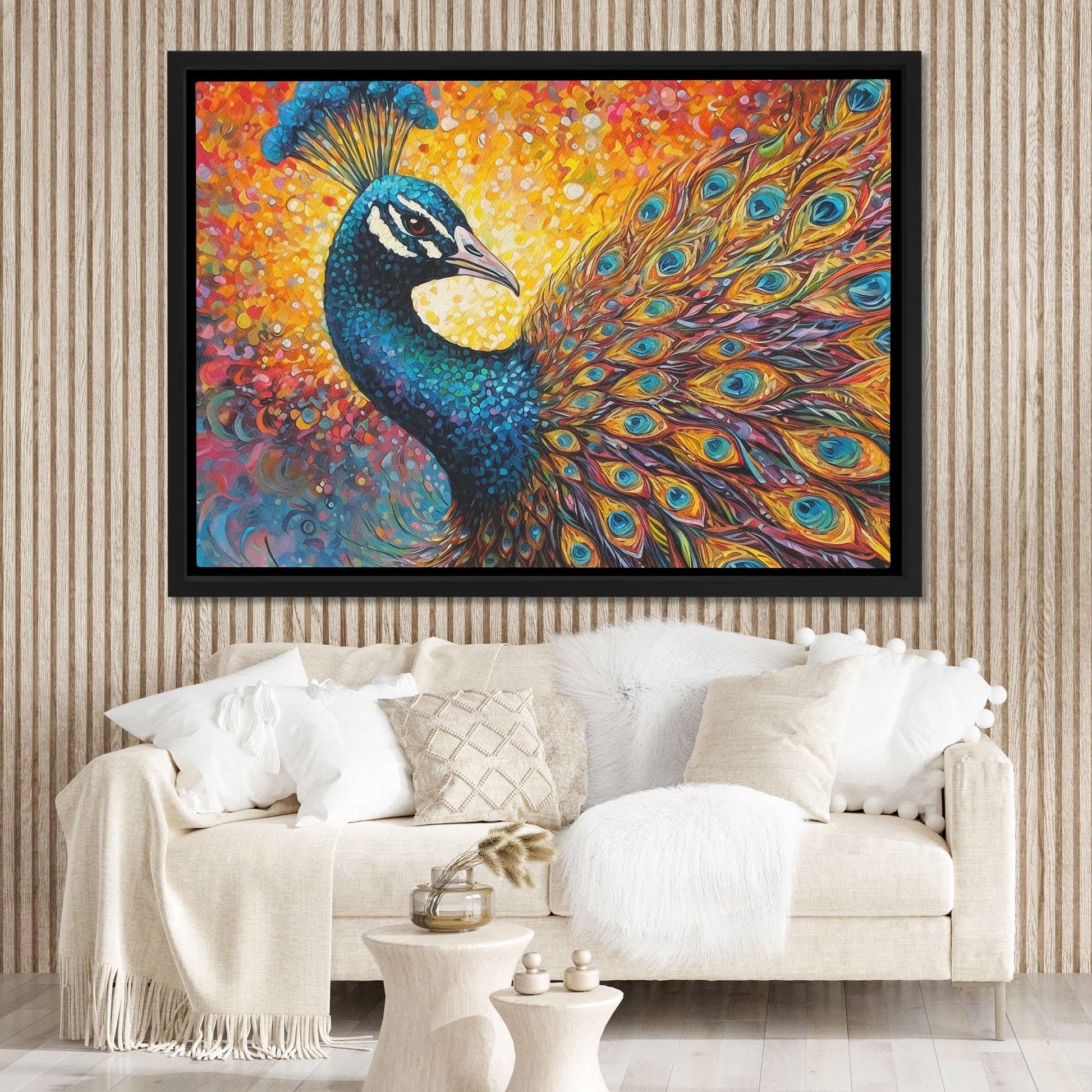 Feathered Majesty - Blue Feathers Canvas Print