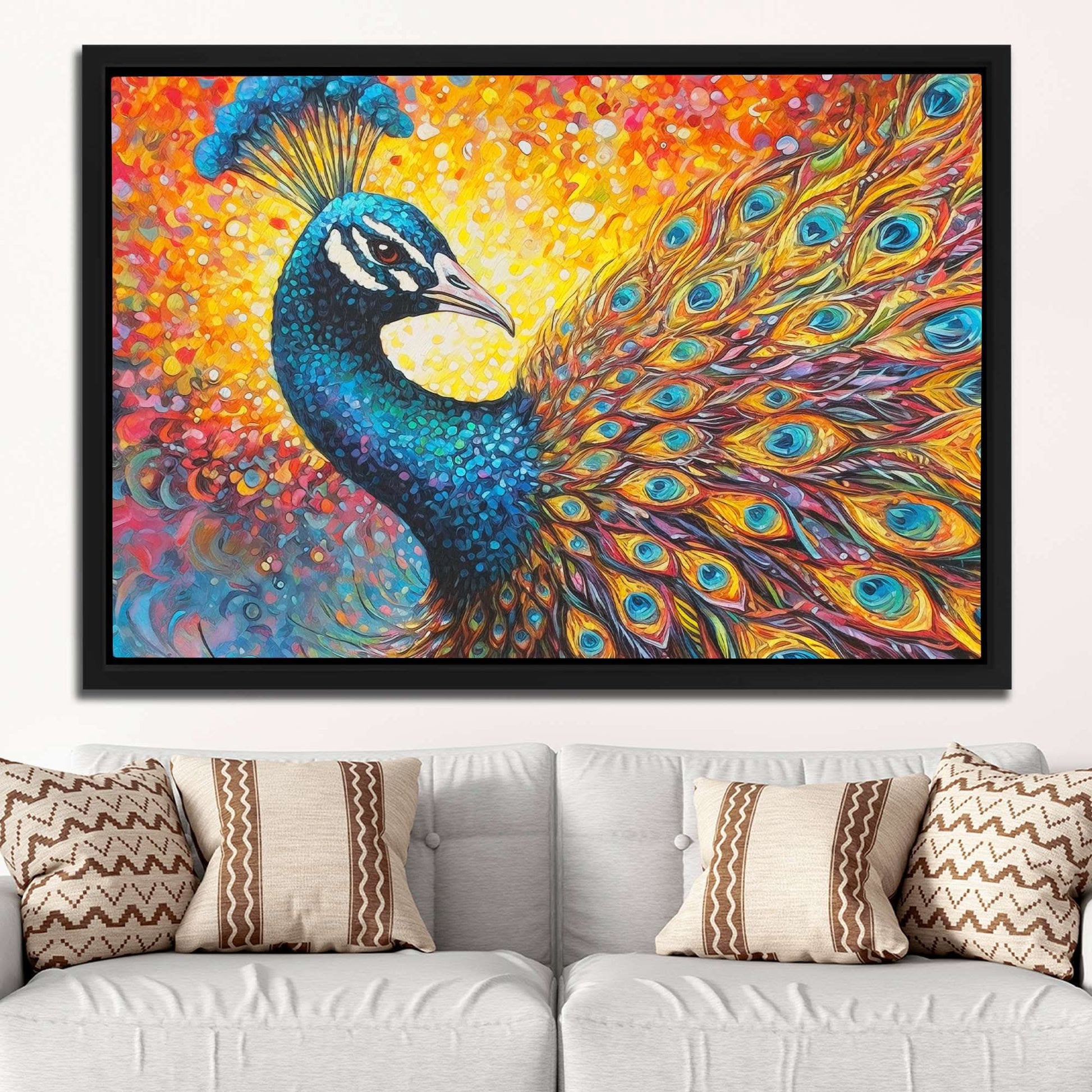 Feathered Majesty - Blue Wall Art