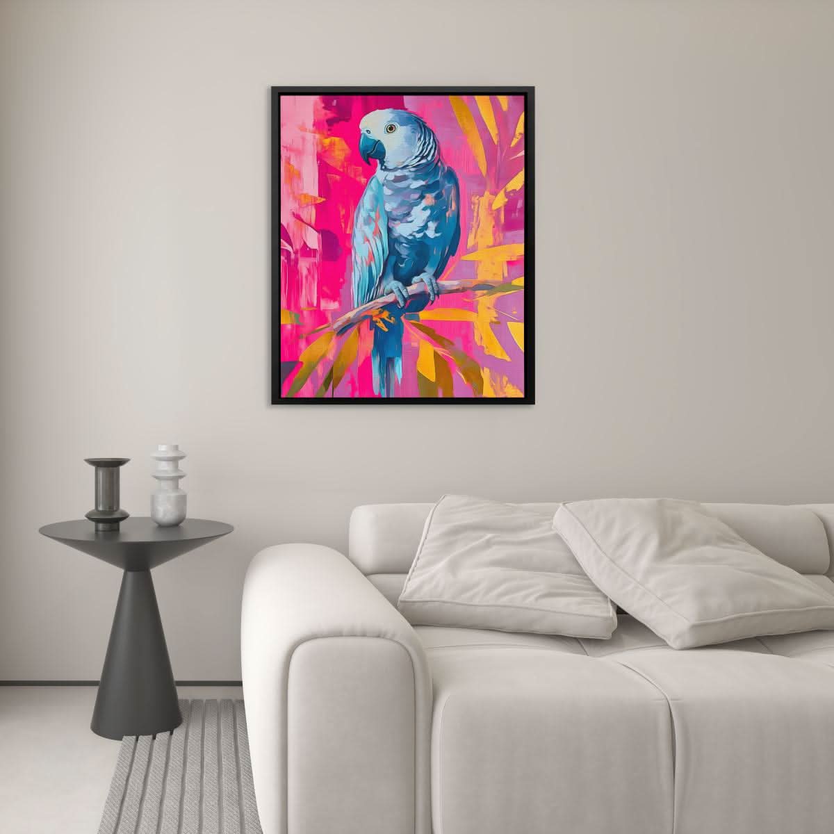 Feathers & Magenta - Colorful Canvas Wall Art