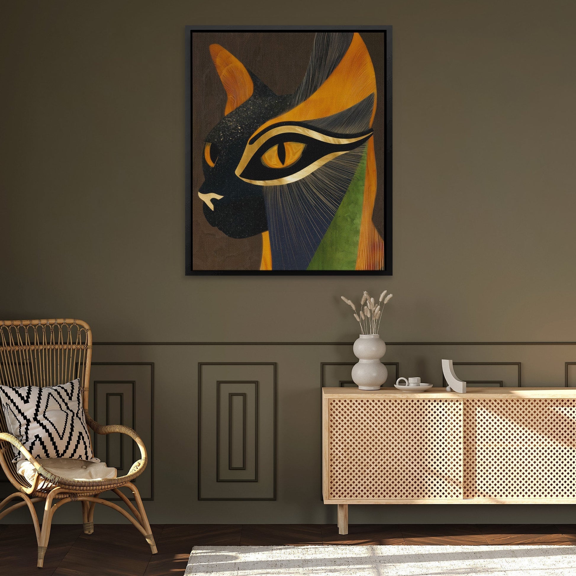 Feline Ceremonial Mask - Luxury Wall Art