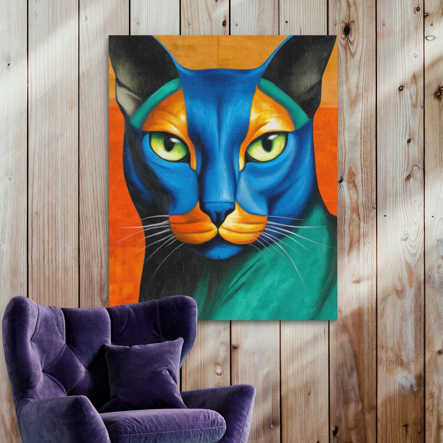 Feline Electric Portrait - Luxury Wall Art