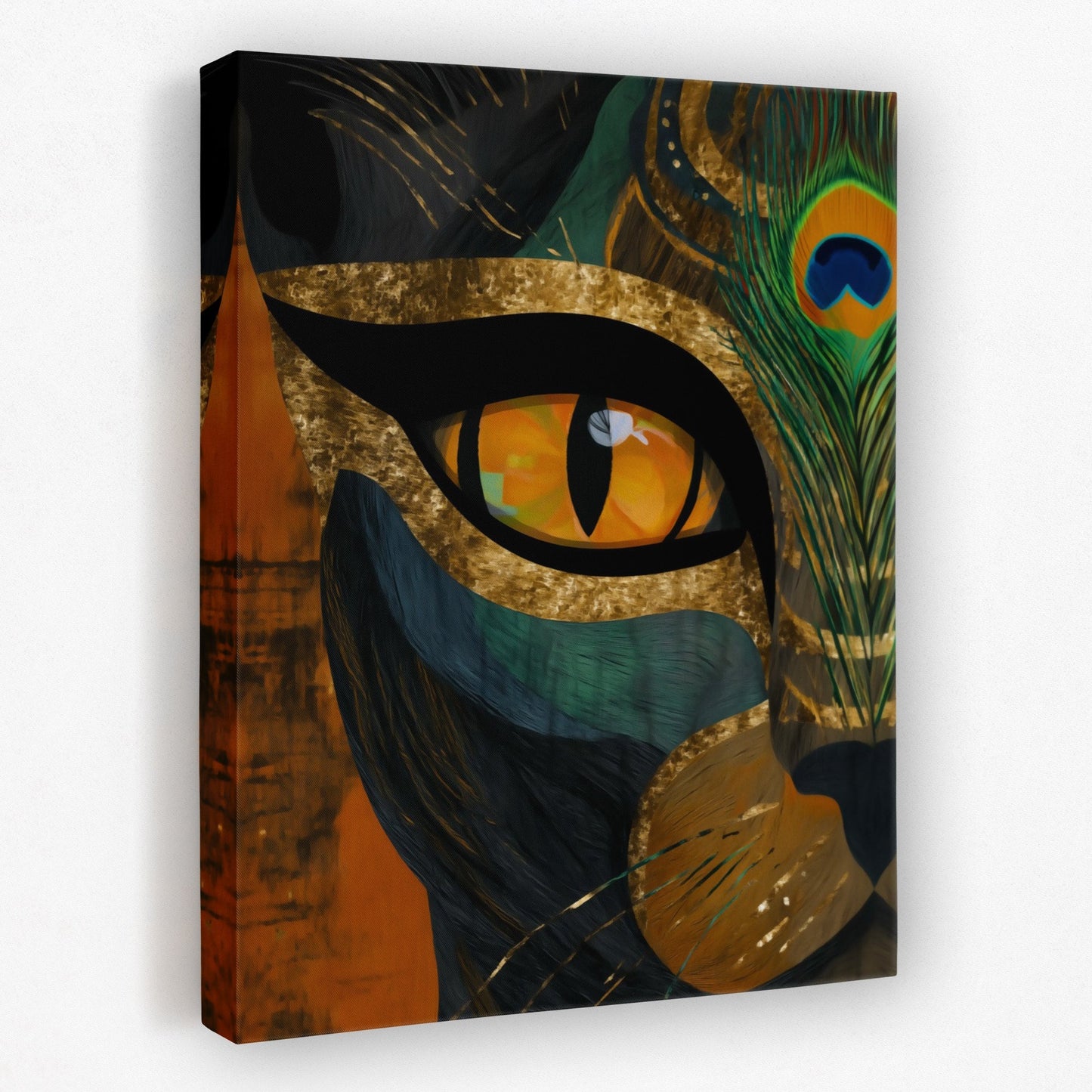Feline Emerald Crown - Luxury Wall Art