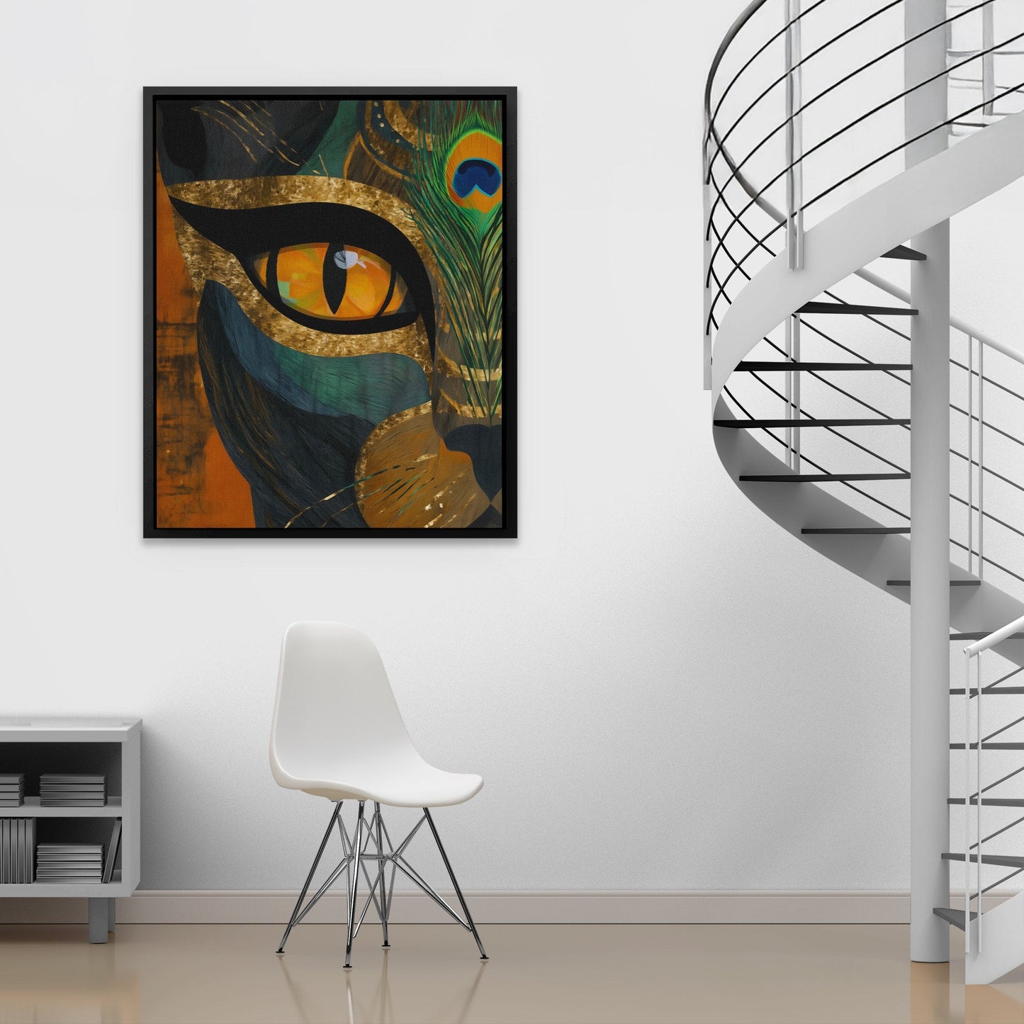 Feline Emerald Crown - Luxury Wall Art