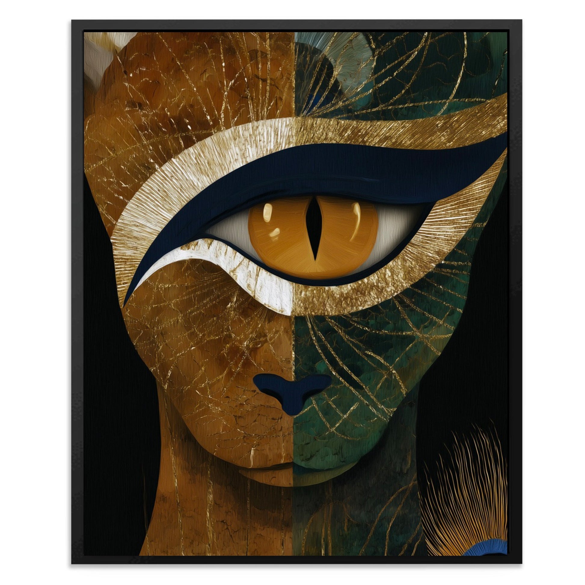 Feline Feather Fusion - Luxury Wall Art