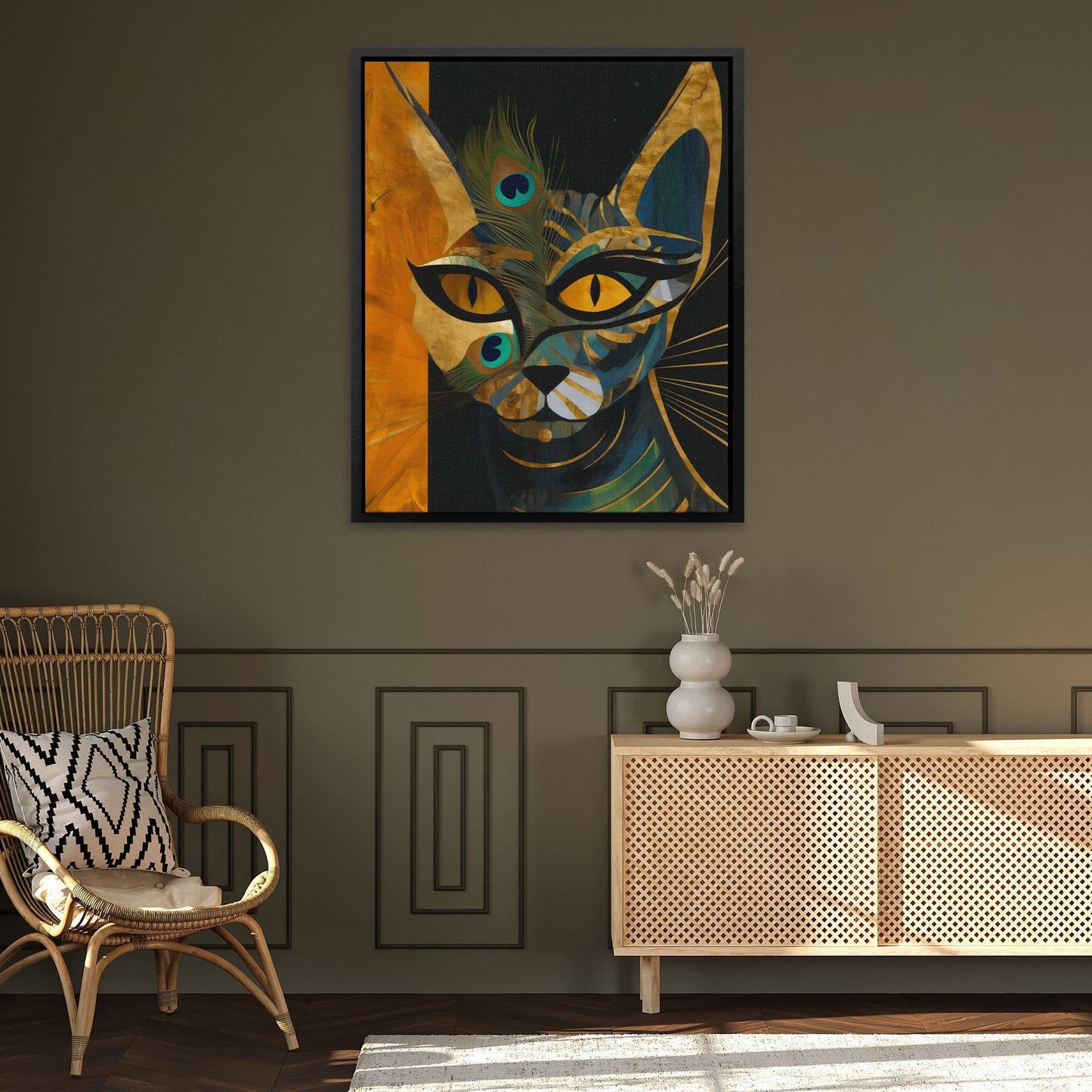 Feline Peacock Fusion - Luxury Wall Art