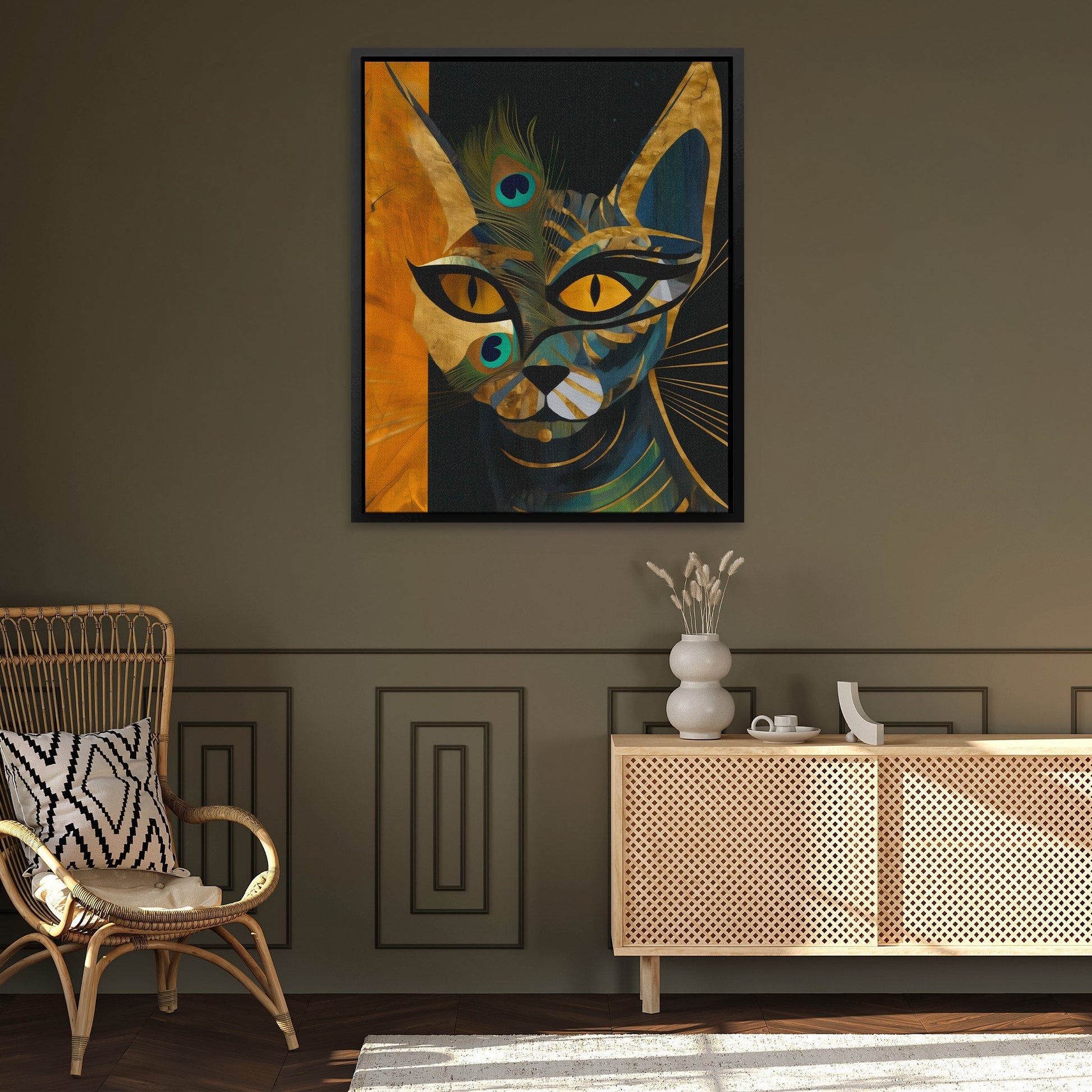 Feline Peacock Fusion - Luxury Wall Art