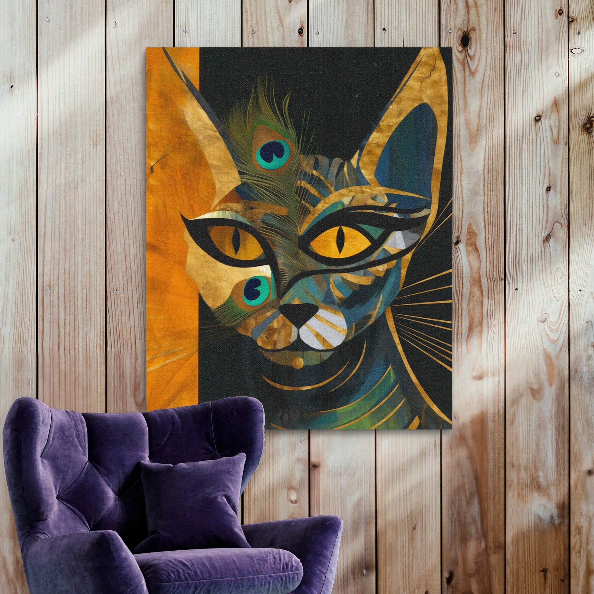 Feline Peacock Fusion - Luxury Wall Art