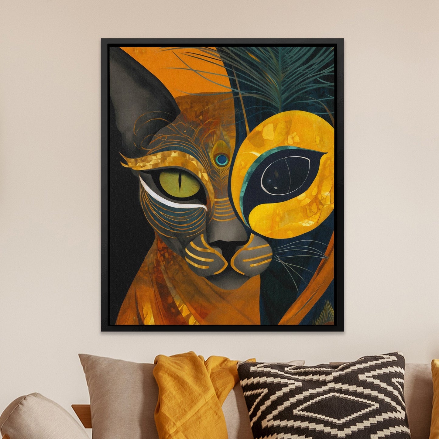 Feline Plume Fusion - Luxury Wall Art