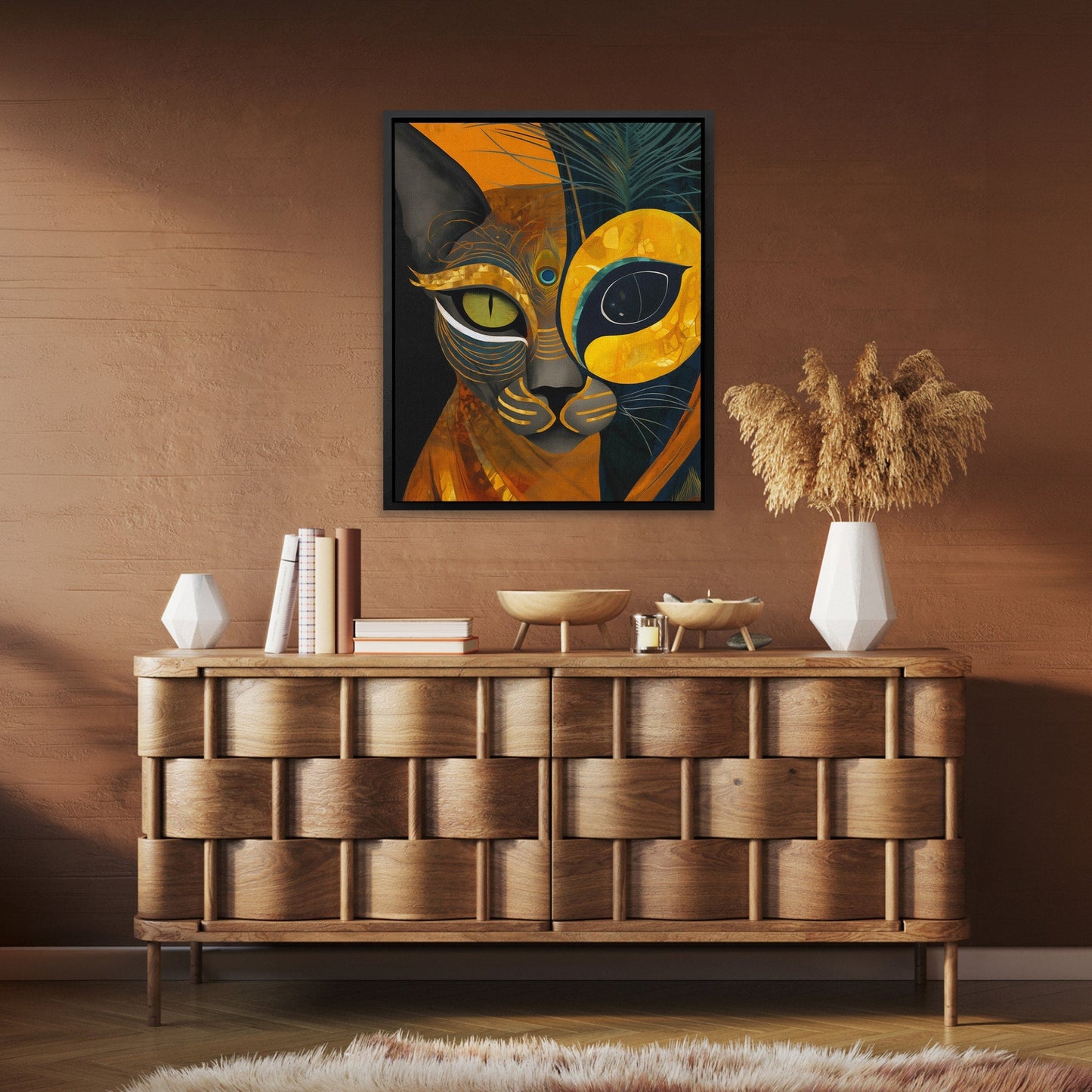 Feline Plume Fusion - Luxury Wall Art