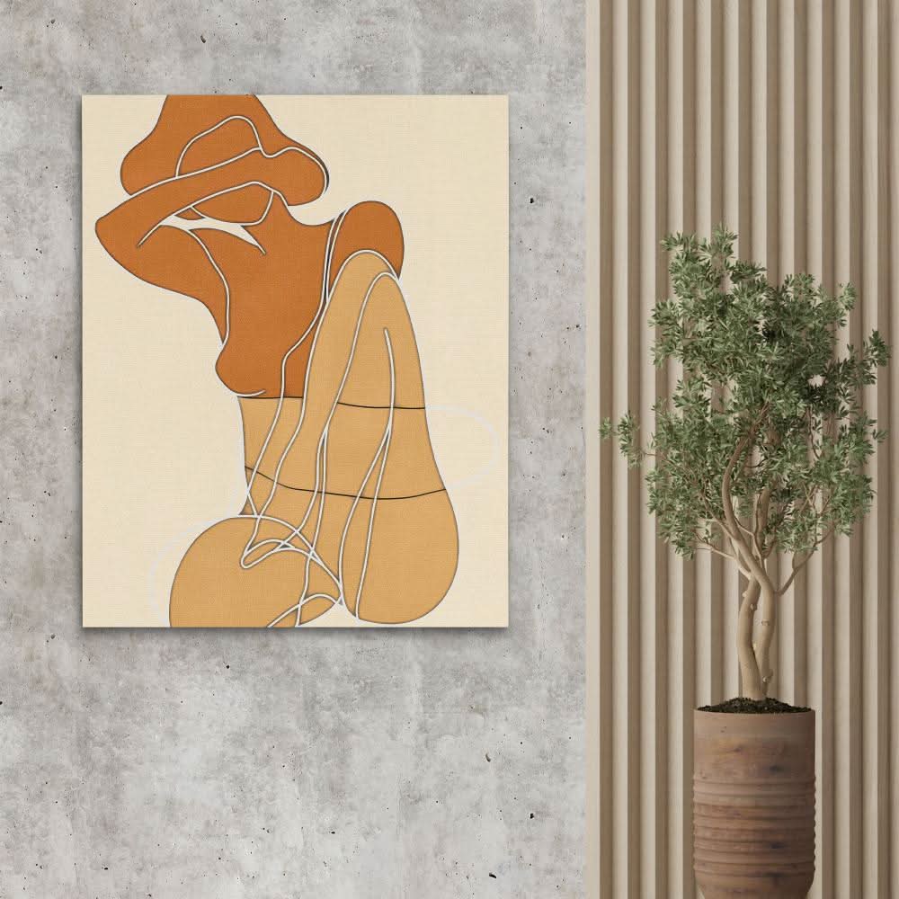 Feminine Objectivity - Beige Female Canvas Print