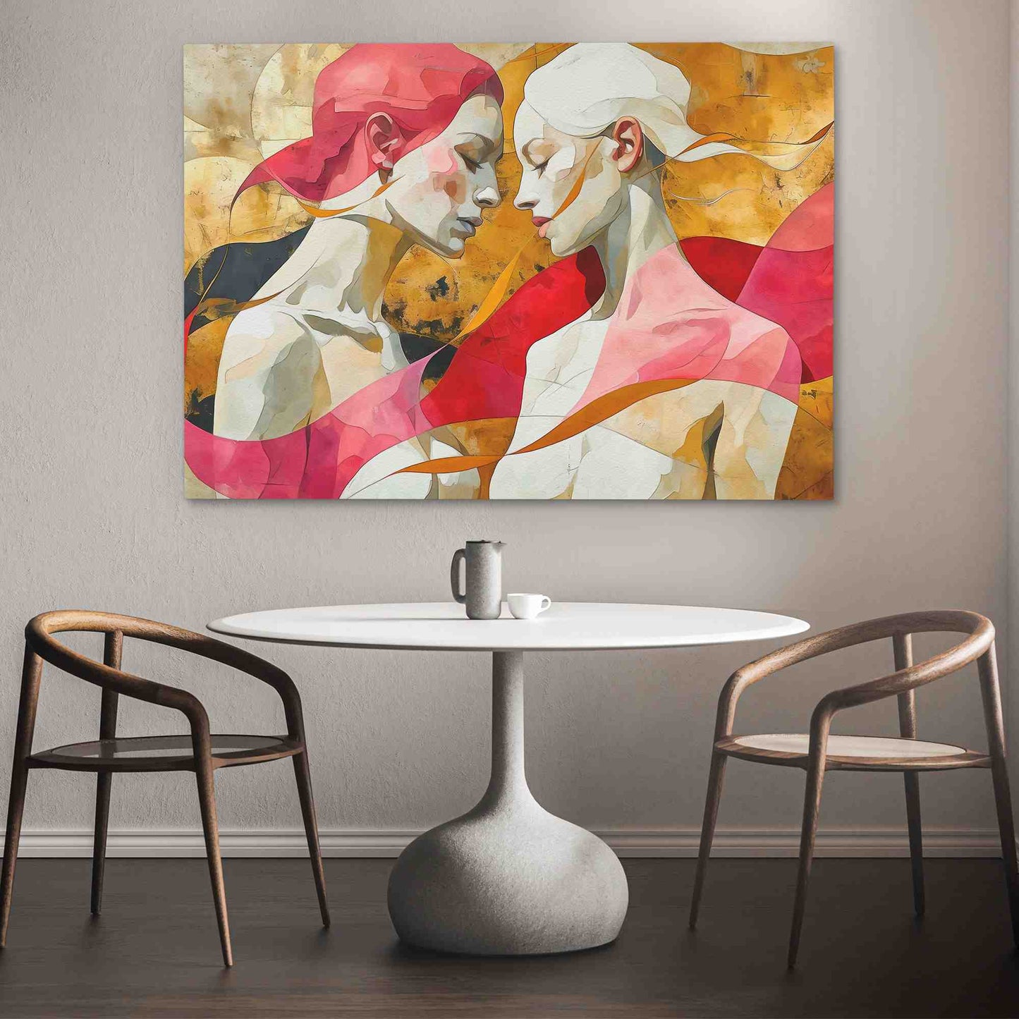 Feminine Romance - Abstract Wall Art in Black Frame