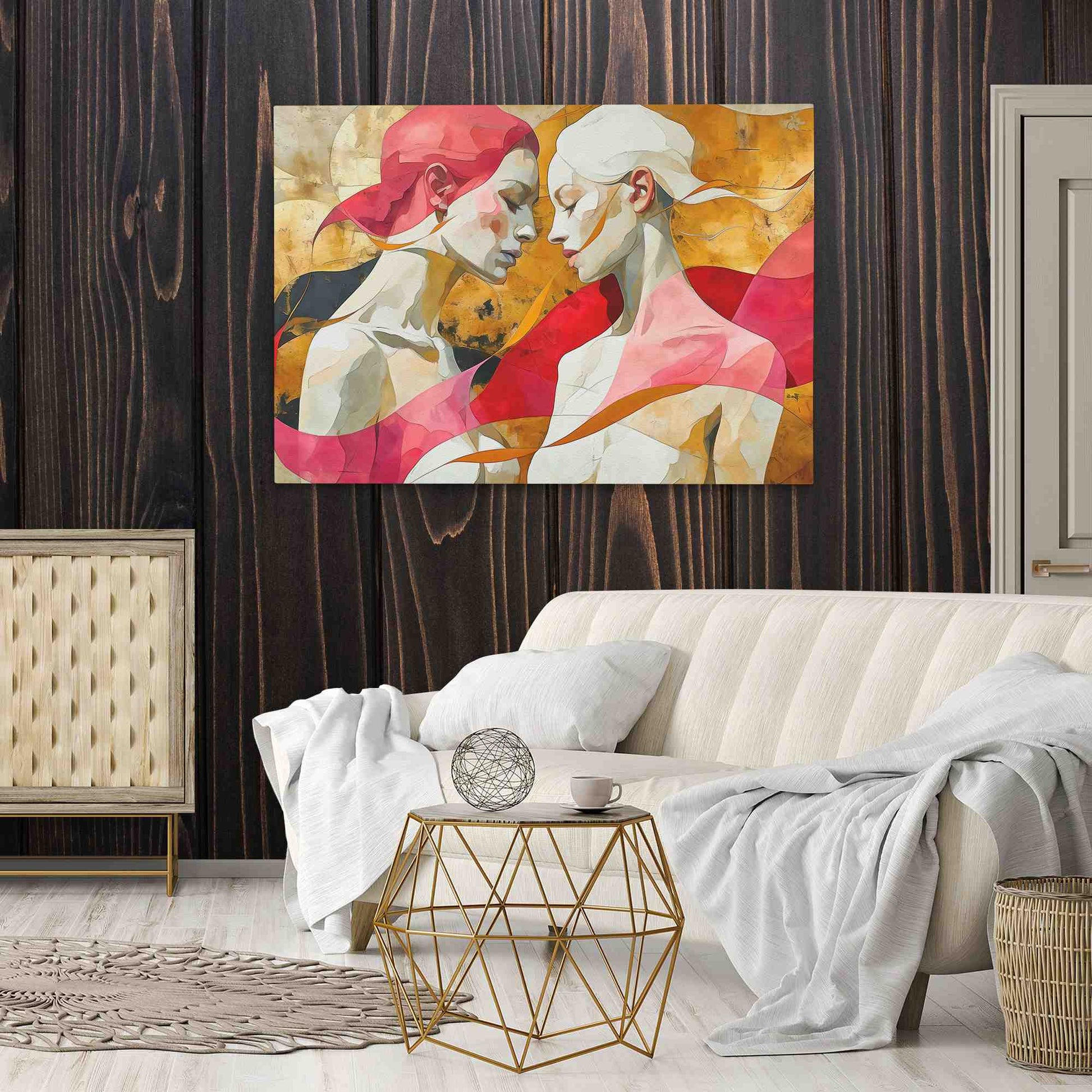 Feminine Romance - Large Abstract Canvas Print