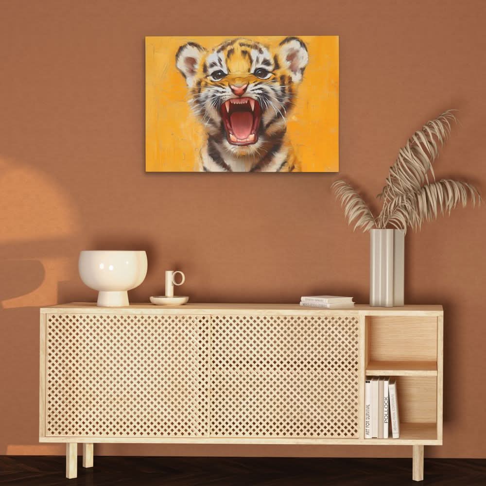 Ferocious Tiger Cub - Large Modern Canvas Print