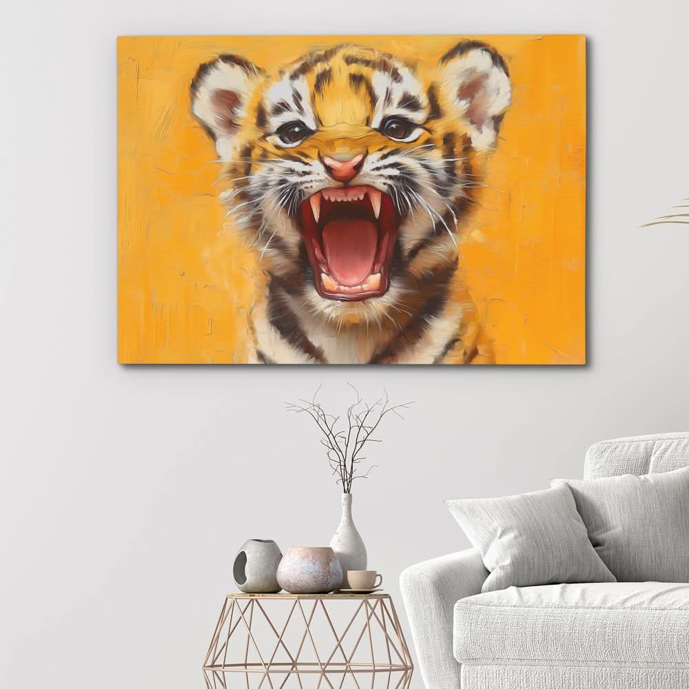 Ferocious Tiger Cub - Animals Art for Kids Room
