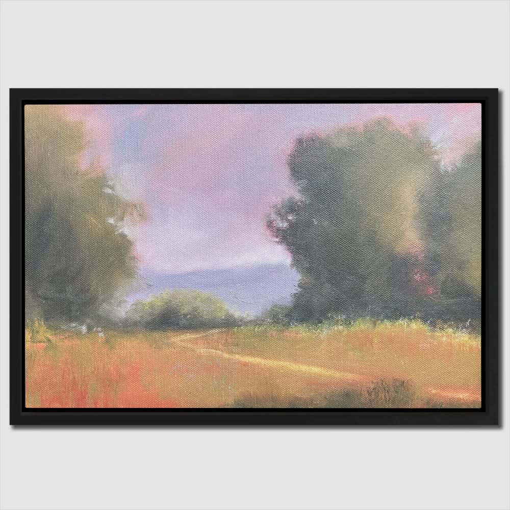 Field Study with Red Flowers - Large Contemporary Canvas Print