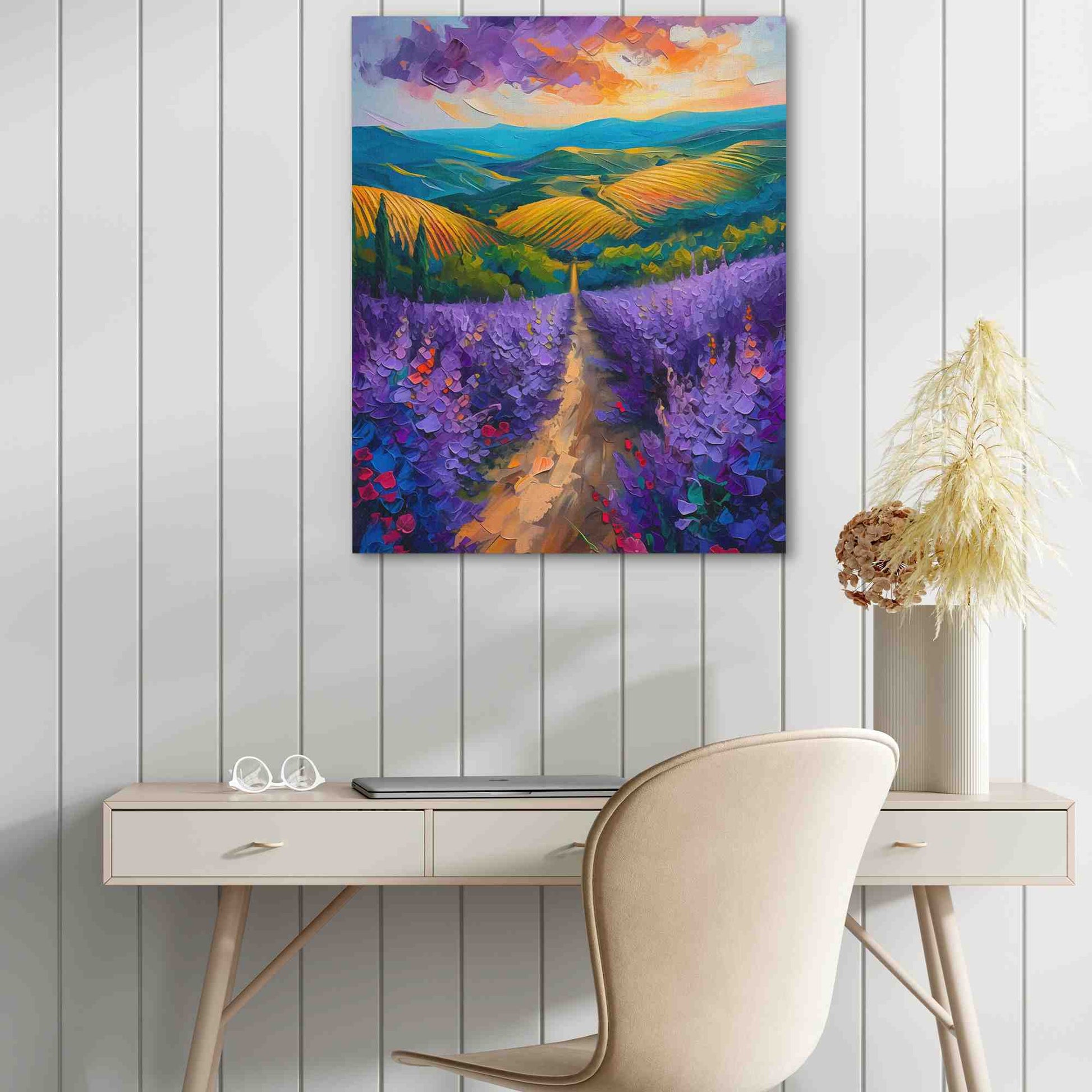Fields of Amethyst - Impressionist Purple Canvas Wall Art