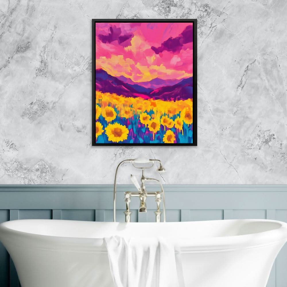 Fields of Fire - Bohemian Wall Art in Black Frame