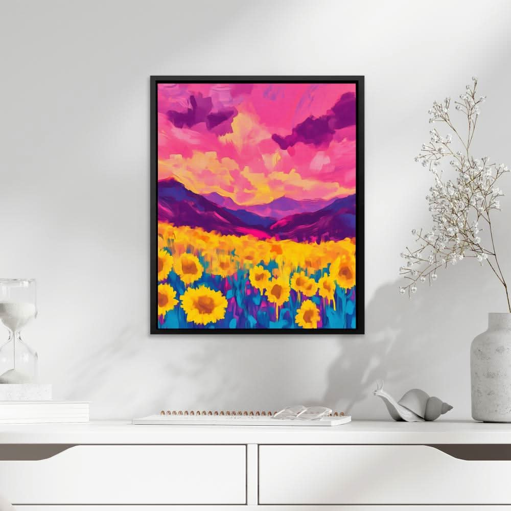 Fields of Fire - Oversized Floral Canvas Wall Art