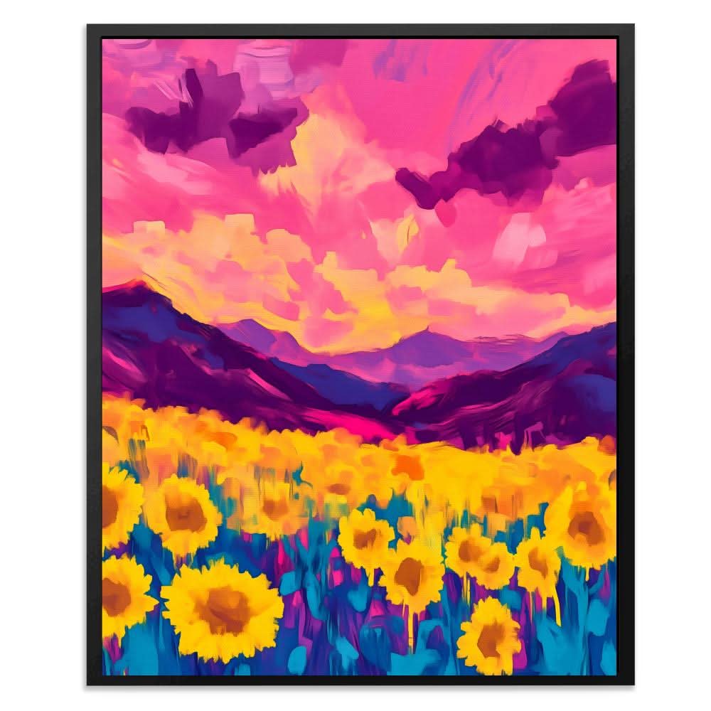 Fields of Fire - Landscapes Wall Art in Black Frame