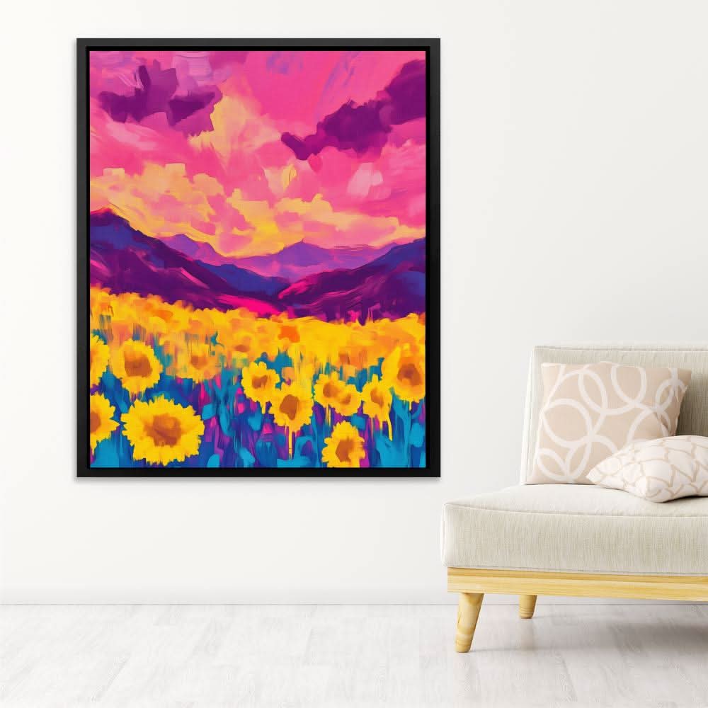 Fields of Fire - Maximalist Yellow Canvas Wall Art