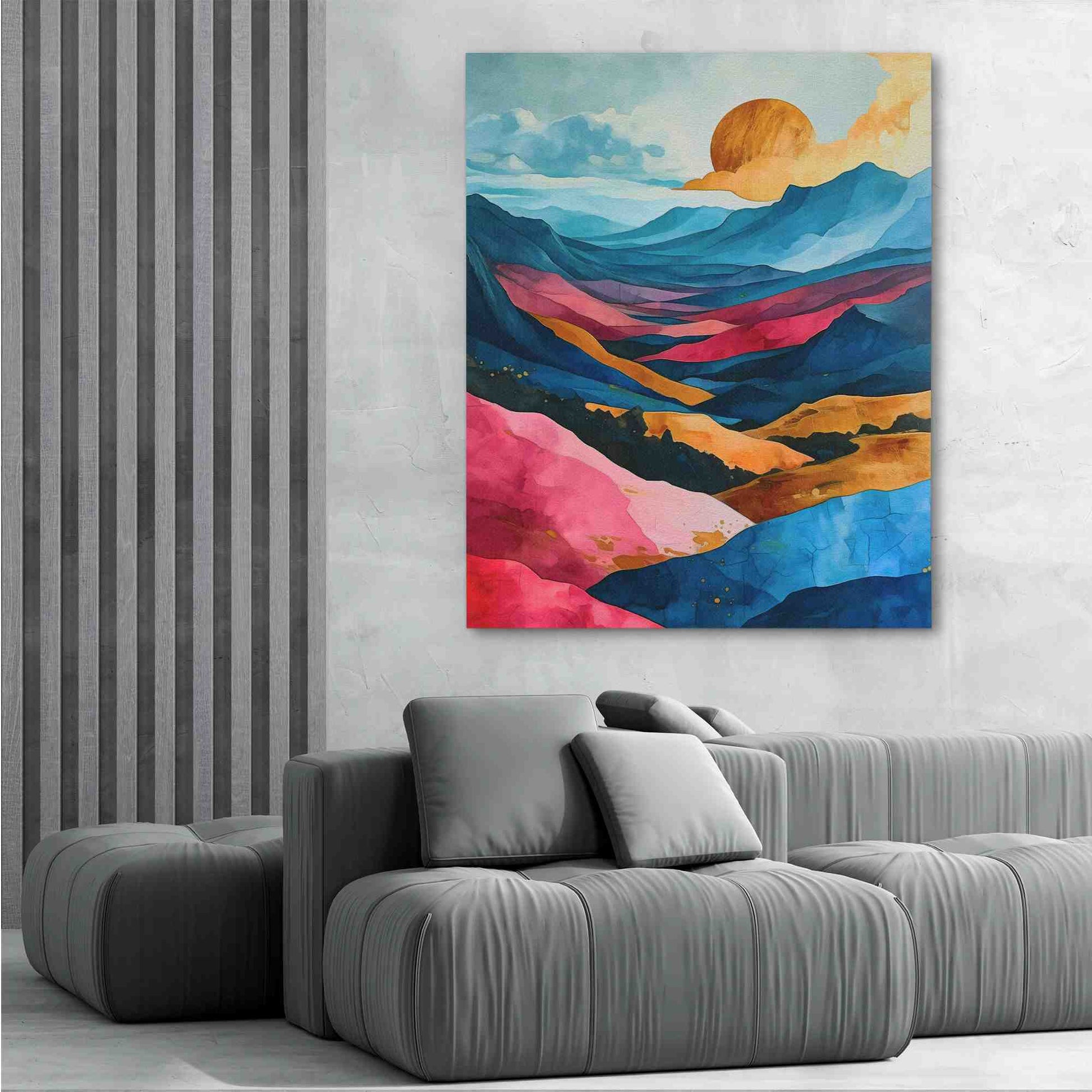 Fields of Glory - Abstract Wall Art in Black Frame