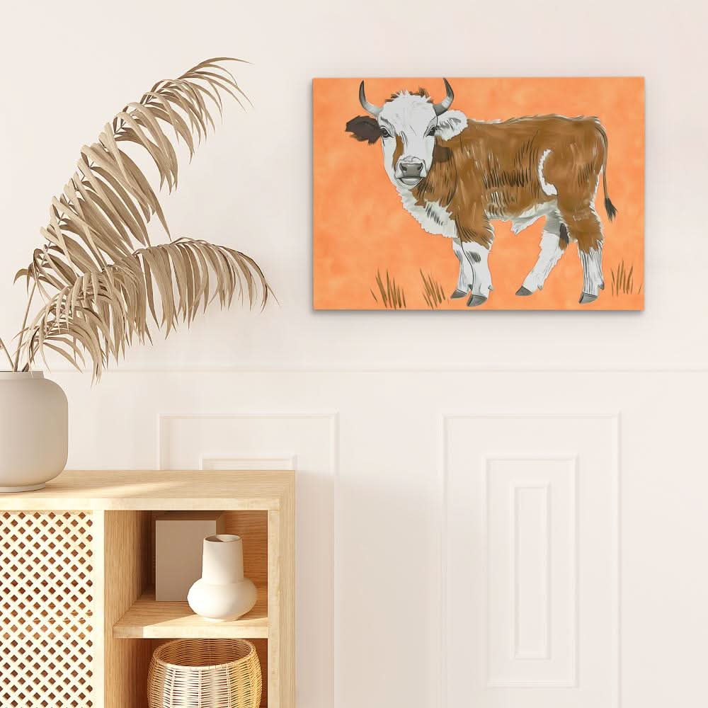 Fields of Joy - Cow Canvas Print