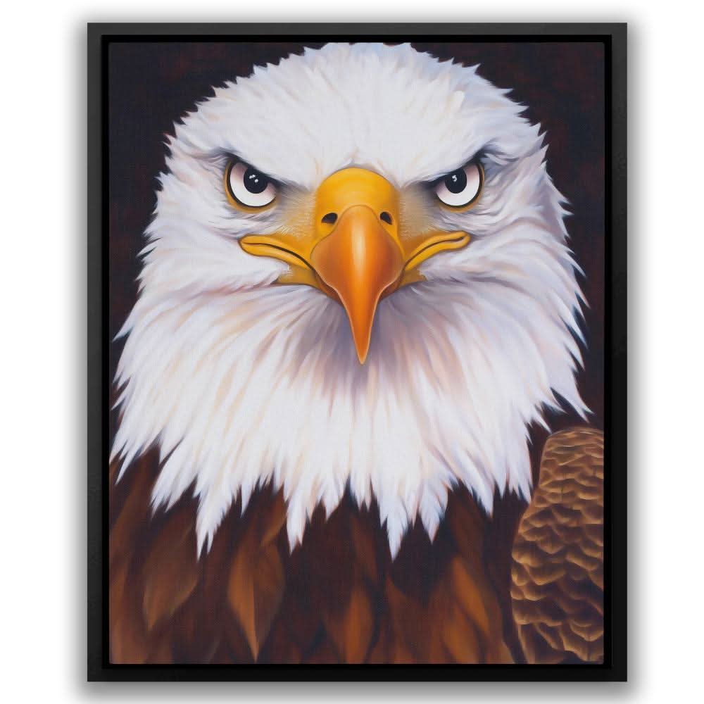 Fierce Bald Eagle - Brown Wall Art for Home Office