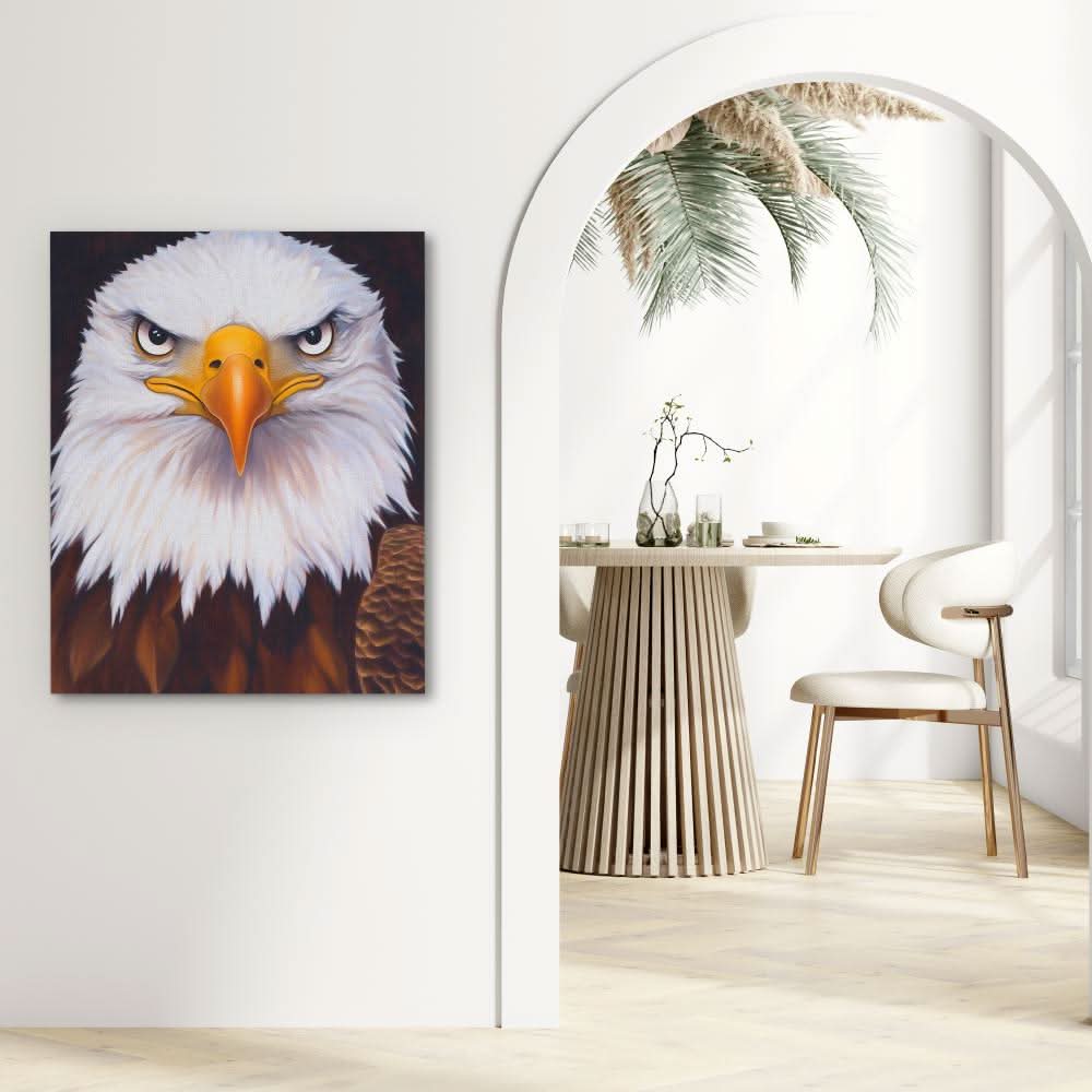 Fierce Bald Eagle - Brown Animals Canvas Print