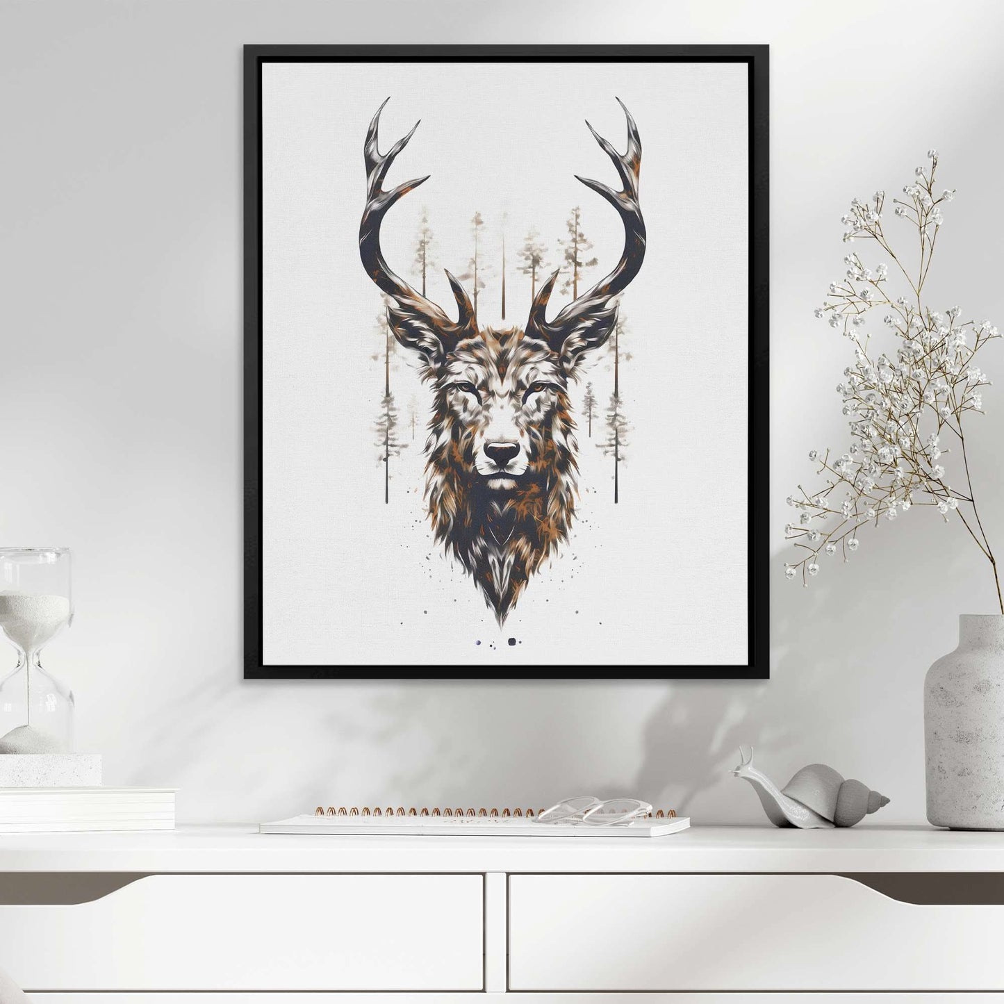 Fierce Buck - Wall Art in Black Frame