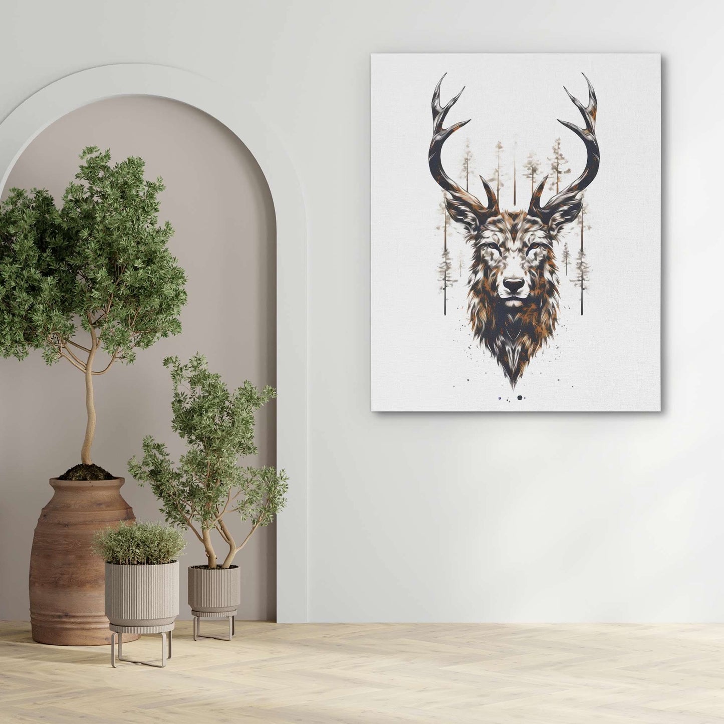 Fierce Buck - Black and White Canvas Print