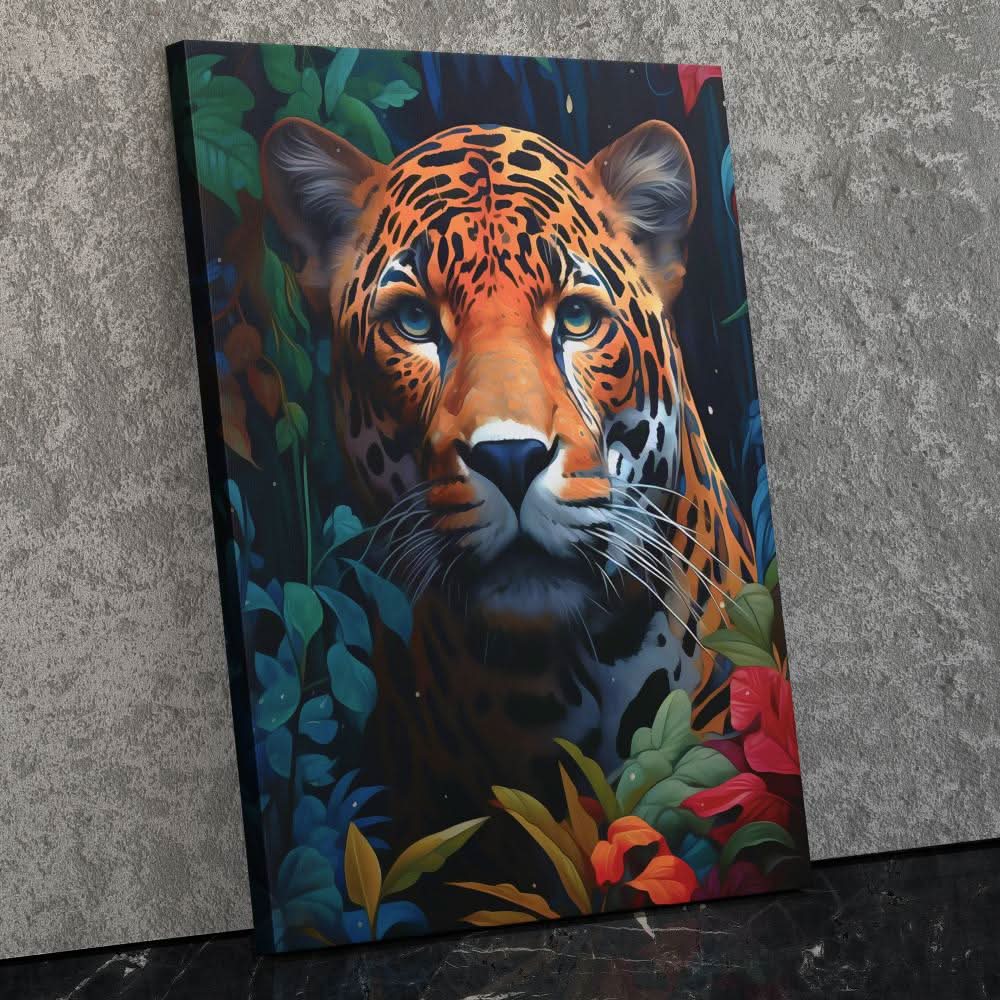 Fierce Jungle Cat - Orange Wall Art