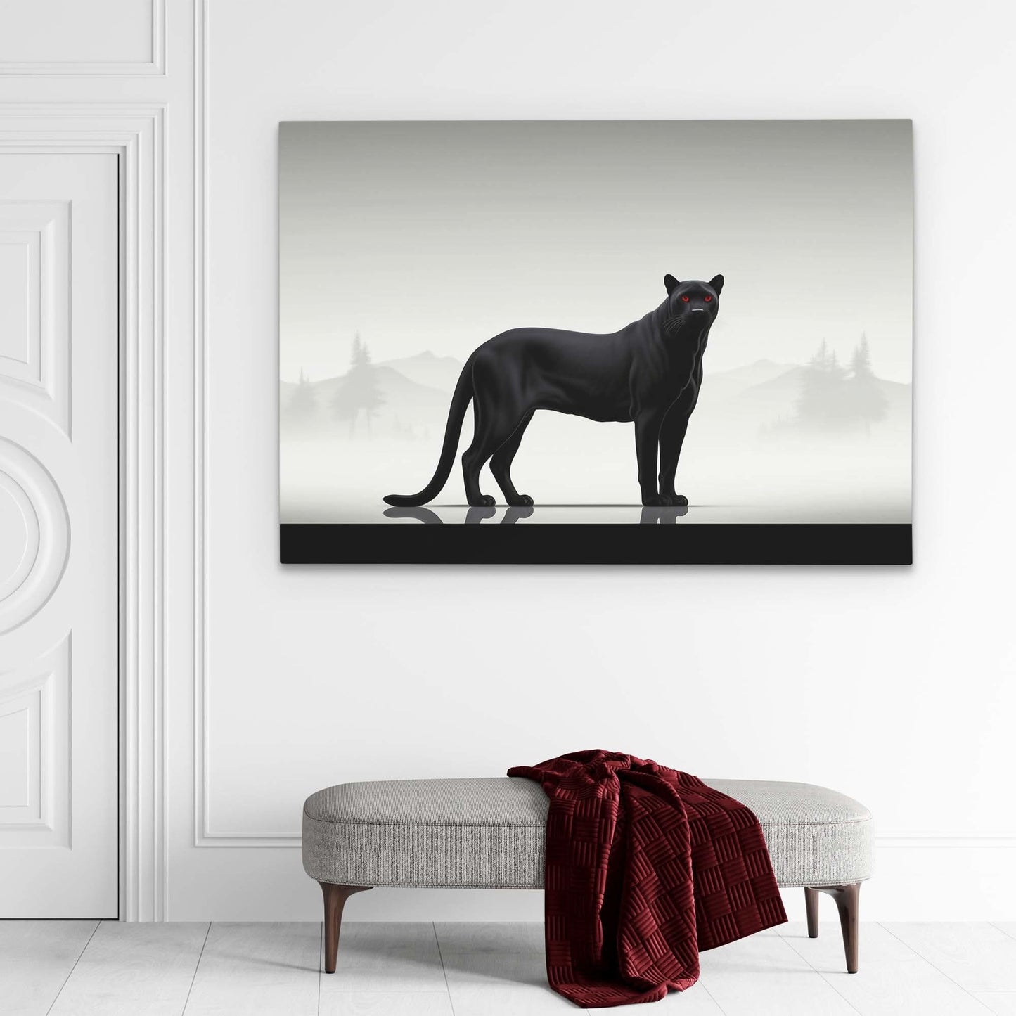 Fierce Panther - Animals Canvas Wall Art