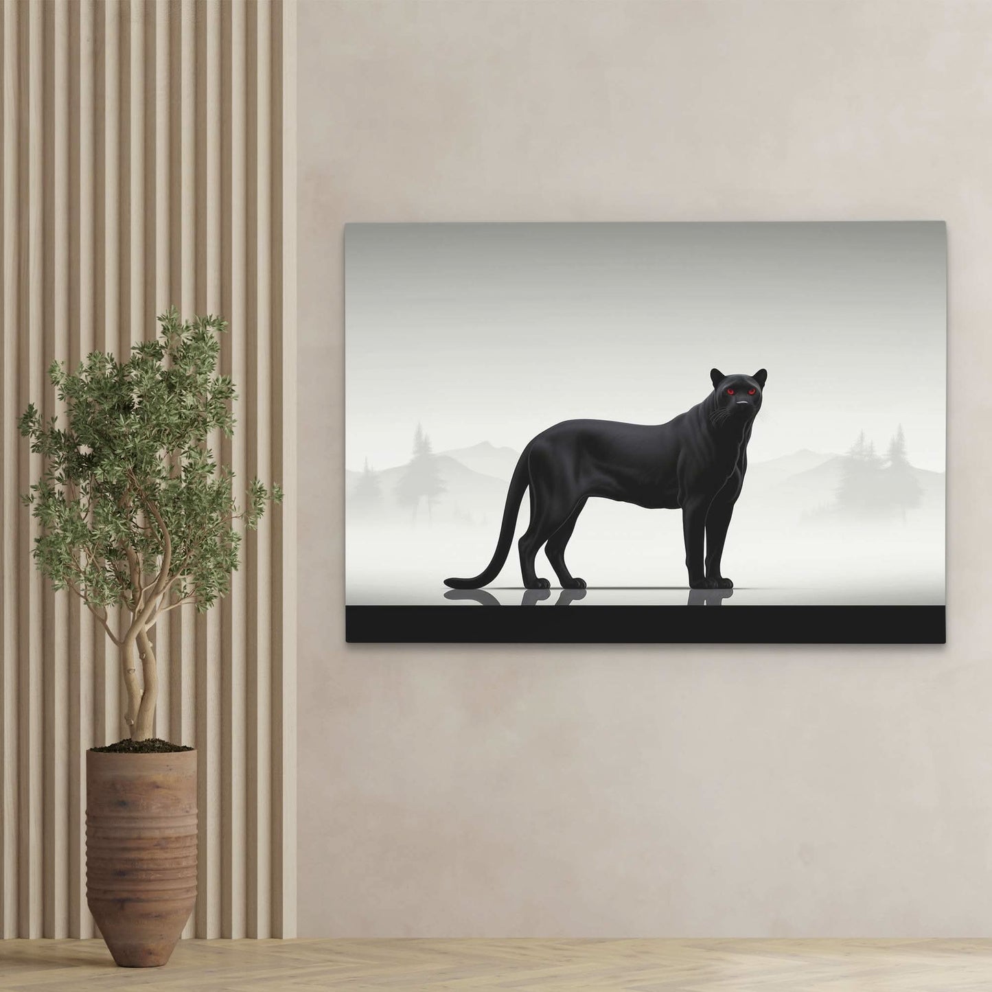 Fierce Panther - Wall Art in Black Frame
