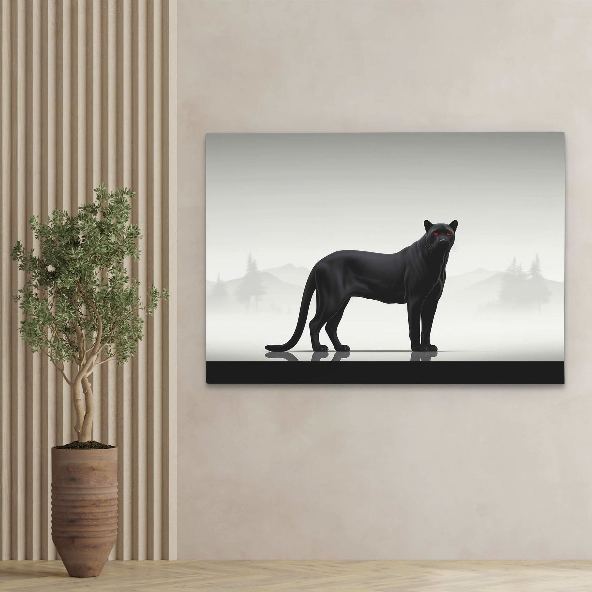 Fierce Panther - Wall Art in Black Frame