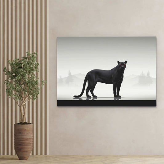Fierce Panther - Wall Art in Black Frame