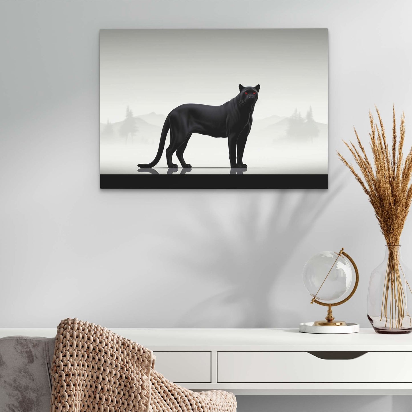 Fierce Panther - Large Canvas Print