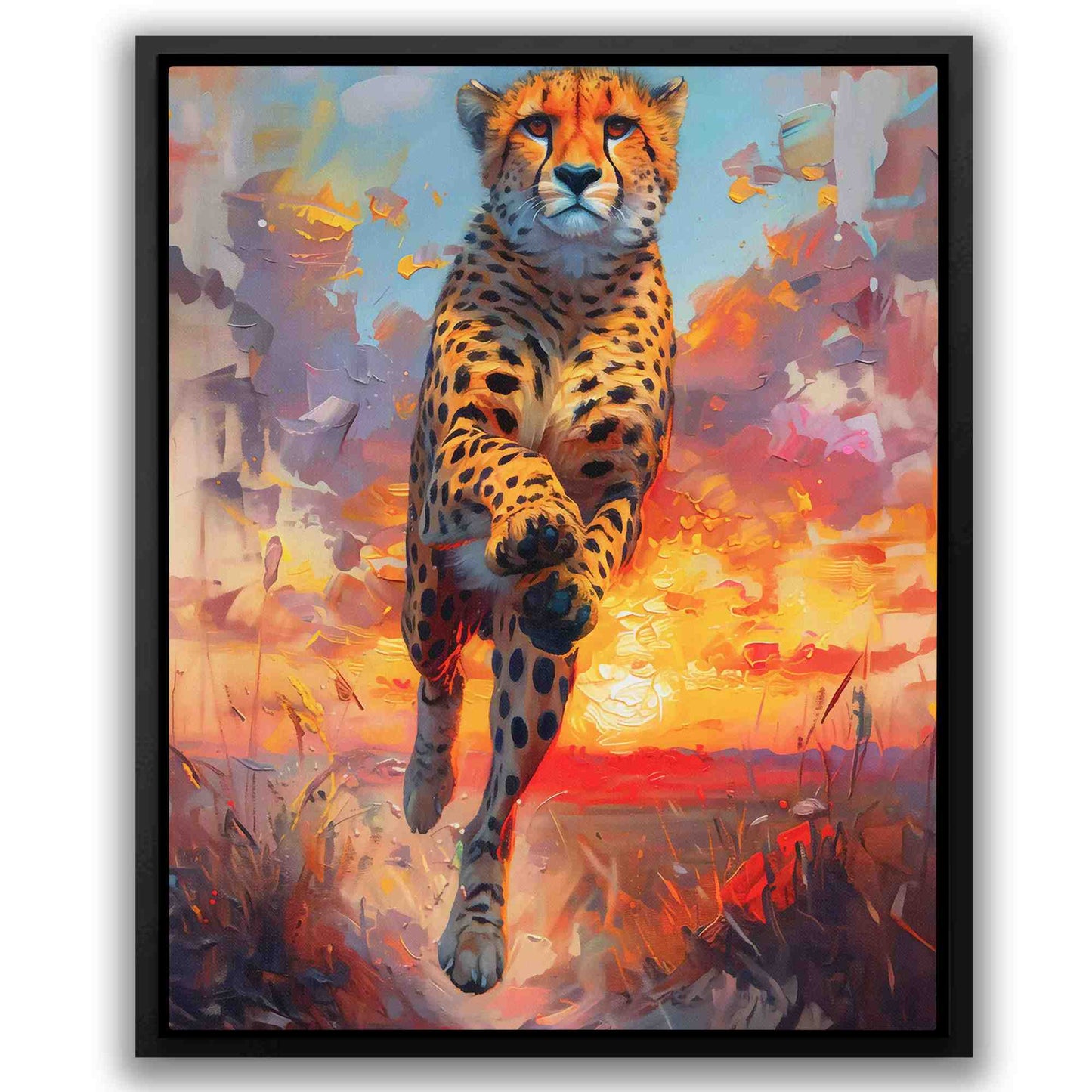 Fierce Predator - Colorful Big Cat Canvas Print