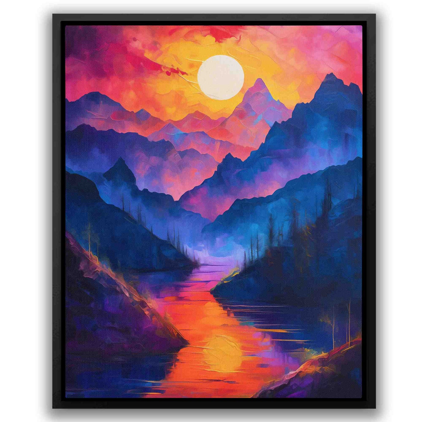 Fiery Sunset - Colorful Nature Canvas Print